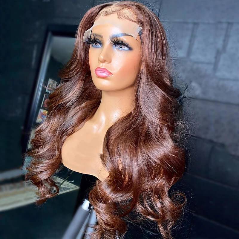 Eullair Perfect Chocolate Brown Lace Frontal Human Hair Wig - Natural Looking 13x4 HD Lace Wig for Black Women | TikTok Viral Hairpiece for Everyday Wear & Special Occasions