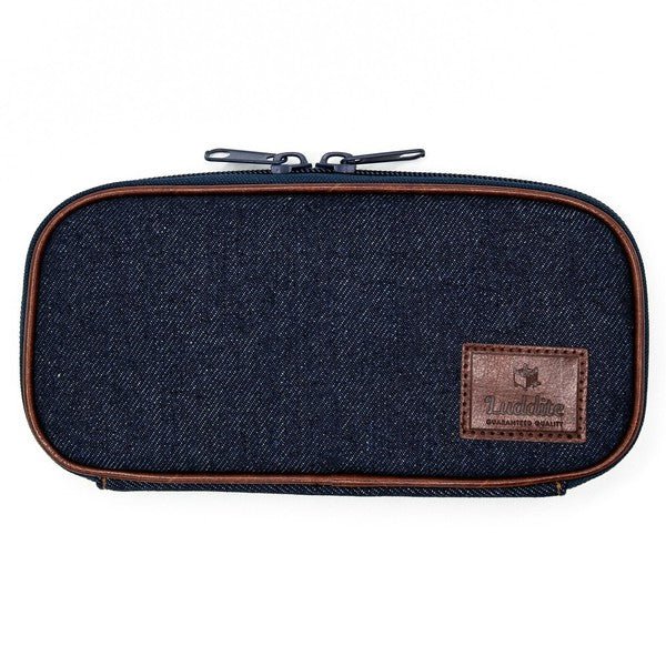 Round Zip Denim Pen Case - Durable Pencil Pouch for School, Office & Travel - Luddite Brand Organizer for Pens, Pencils & Art Supplies