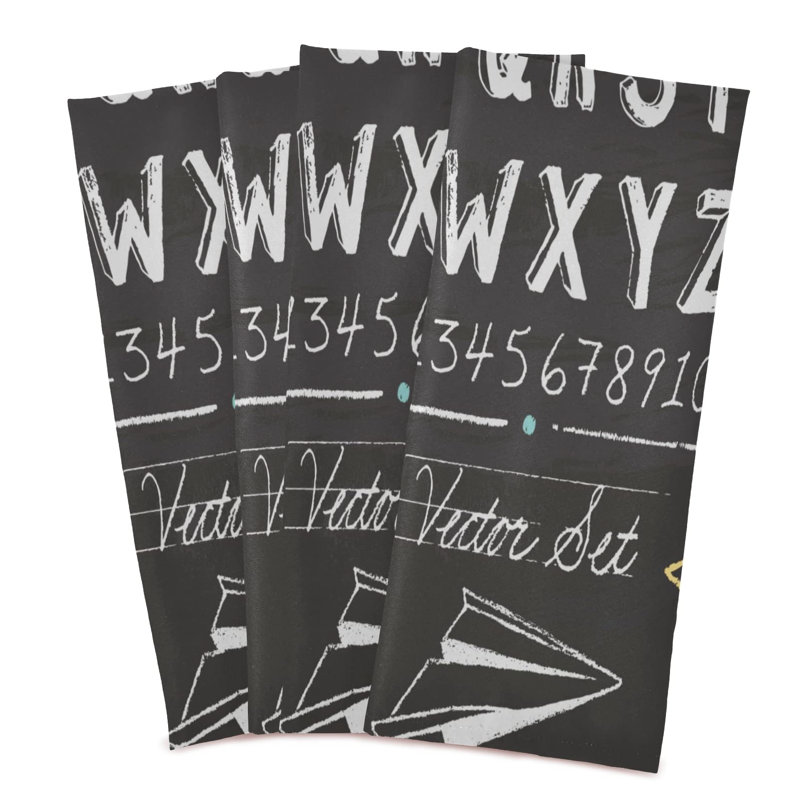 ALAZA ABC Alphabet Kitchen Towels - Super Absorbent & Soft Dish Cloths (18x28 Inches) - Perfect for Back to School, Dish Drying, Tea Towel & Home Decor