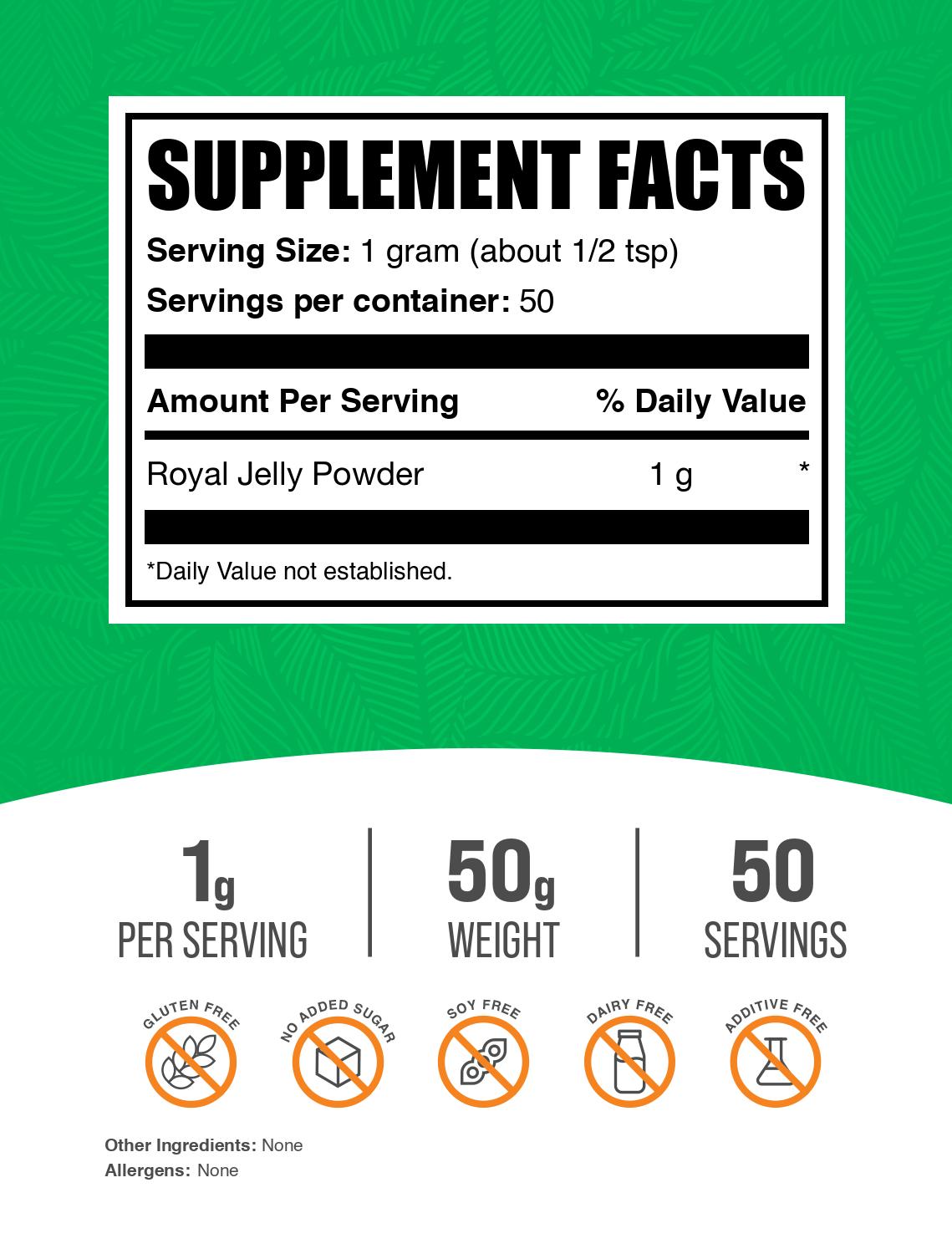 Premium Royal Jelly Powder 100% Pure Natural Bee Superfood - Immune Support & Skin Health Supplement - Perfect for Smoothies, Tea, and Daily Wellness Routine