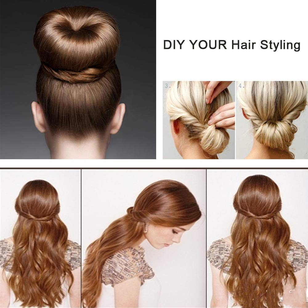 Blonde Hair Bun Maker Kit - Large, Medium & Small Donut Bun Insert for Women & Girls - DIY Hair Styling Accessories for Parties, Weddings & Everyday Hairstyles