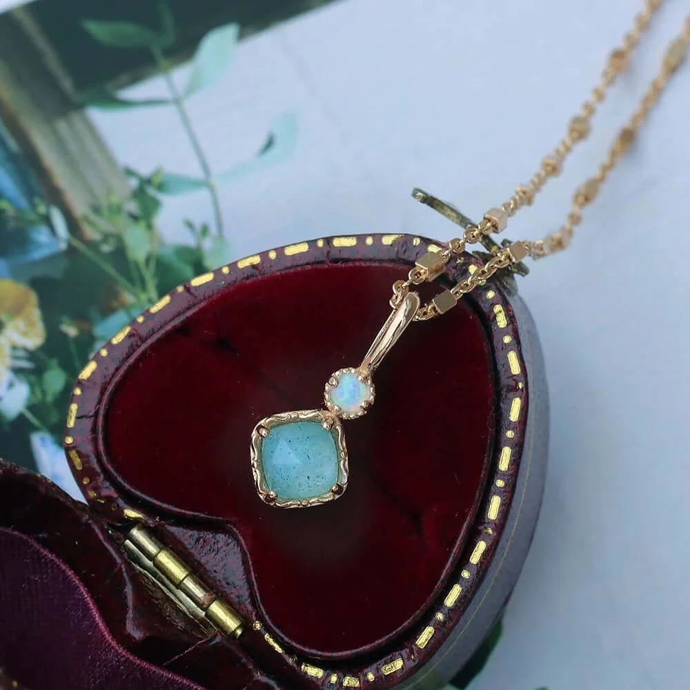 925 Sterling Silver Labradorite Pendant Necklace for Women - Elegant Healing Crystal Jewelry Gift | Spiritual Protection, Meditation & Everyday Wear