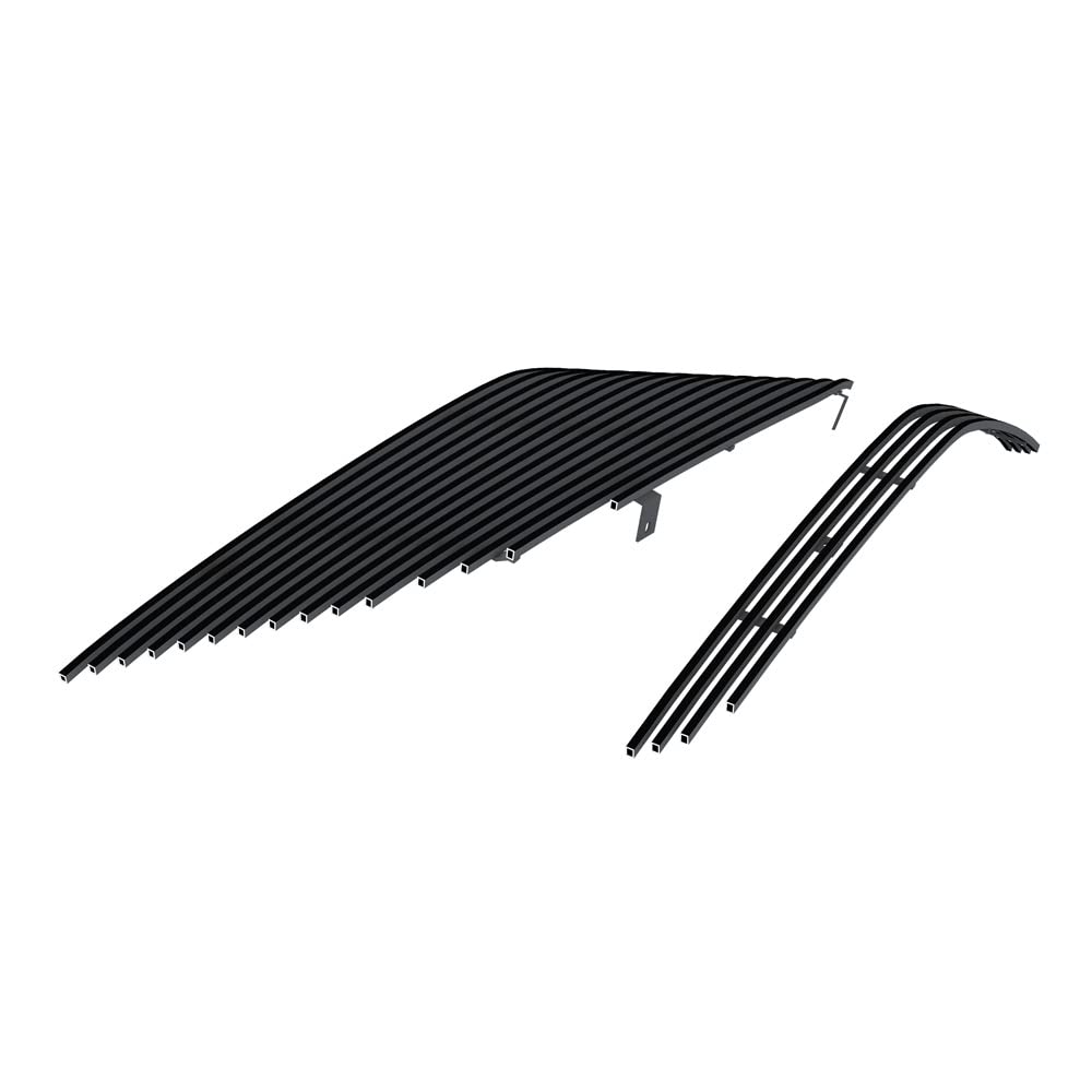 APS Compatible with Acura MDX 2007-2009 Upper & Lower Bumper Grille Insert Combo - Black Billet Front Grill (H86616H) | Perfect for Car Customization & Off-Road Protection