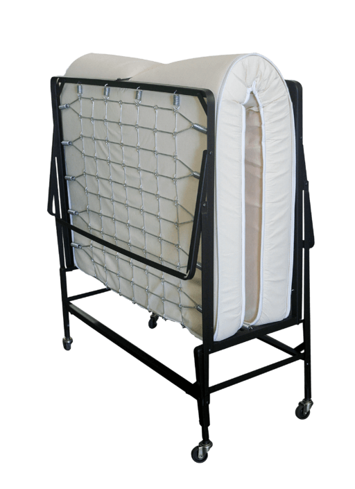 Full Size FRAF48 Rollaway Bed with Mattress Frame - Portable Folding Guest Bed for Home, Office & Travel Use