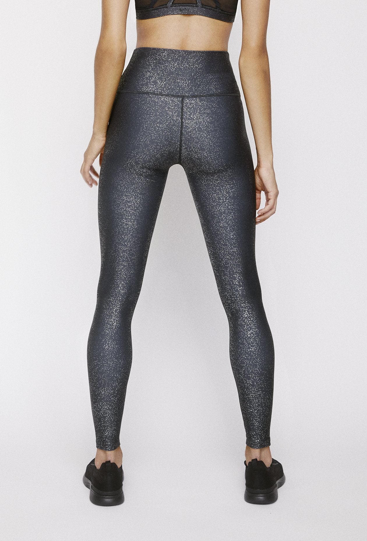 High Waisted Leggings for Women - Dream Grey with Stardust Silver | Yoga, Workout & Everyday Wear | Comfortable Tummy Control Leggings