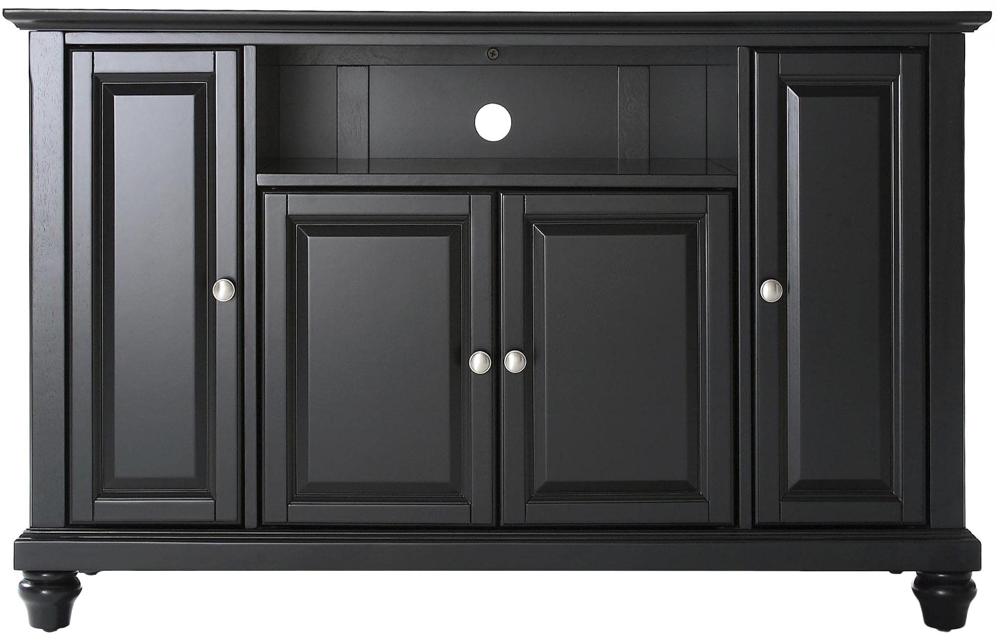 Crosley Cambridge 48-inch TV Stand in Black - Modern Entertainment Center for Living Room, Bedroom & Home Theater