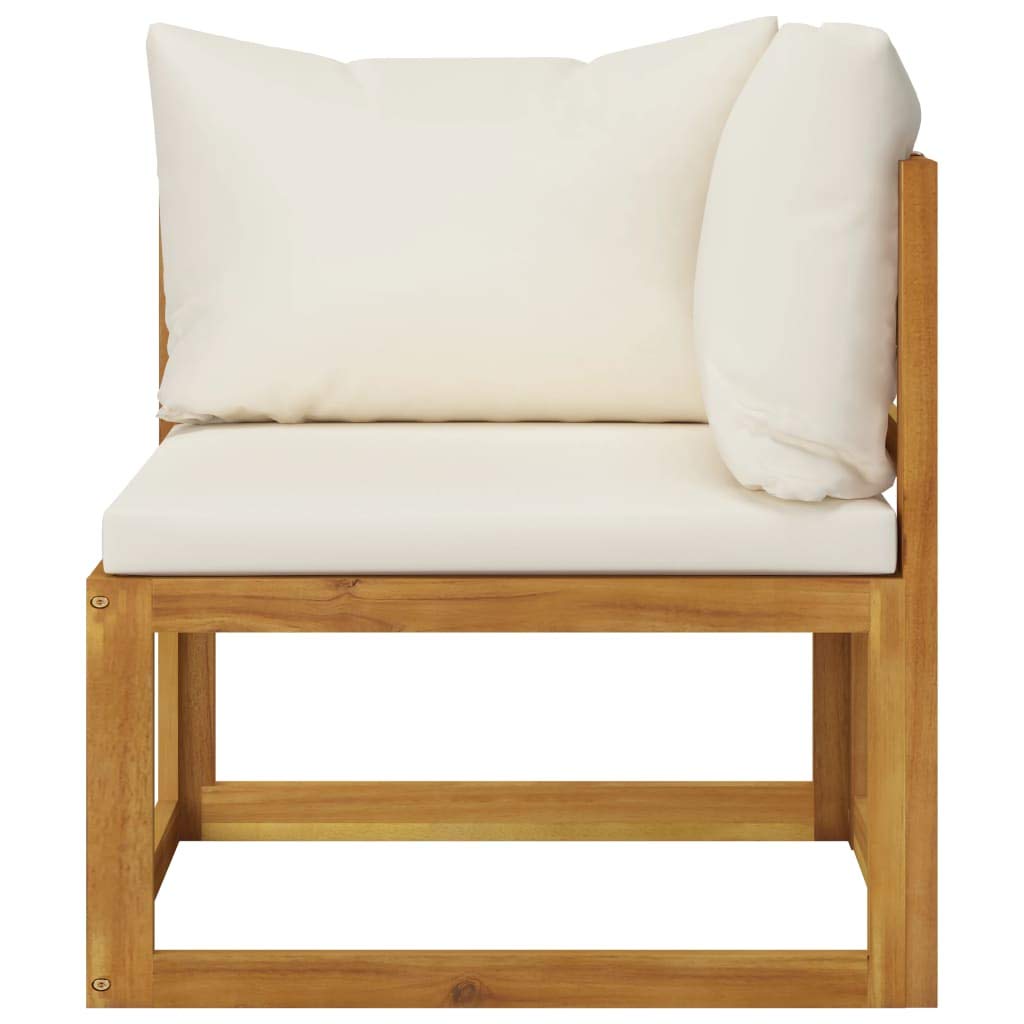 12-Piece Acacia Wood Outdoor Patio Lounge Set with Cream Cushions - Garden, Balcony & Backyard Conversation Furniture | Perfect for Relaxing, Entertaining & Outdoor Dining | Fast Priority Shipping