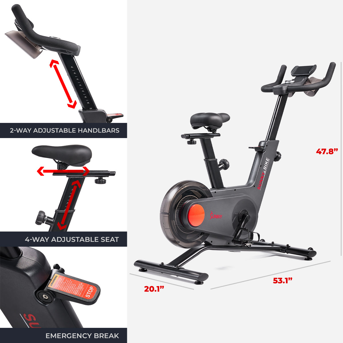 Tryden Smart Magnetic Exercise Bike with Bluetooth Connectivity - Perfect for Home Workouts & Indoor Cycling Training