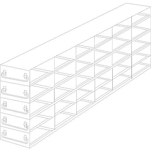 UFDMP-74 Upright Freezer Drawer Organizer - 4-Drawer Rack for Microtiter Plates with 7 Compartments | Lab Storage Solution for Sample Tubes & Test Tubes | Perfect for Laboratories, Clinics & Research Facilities
