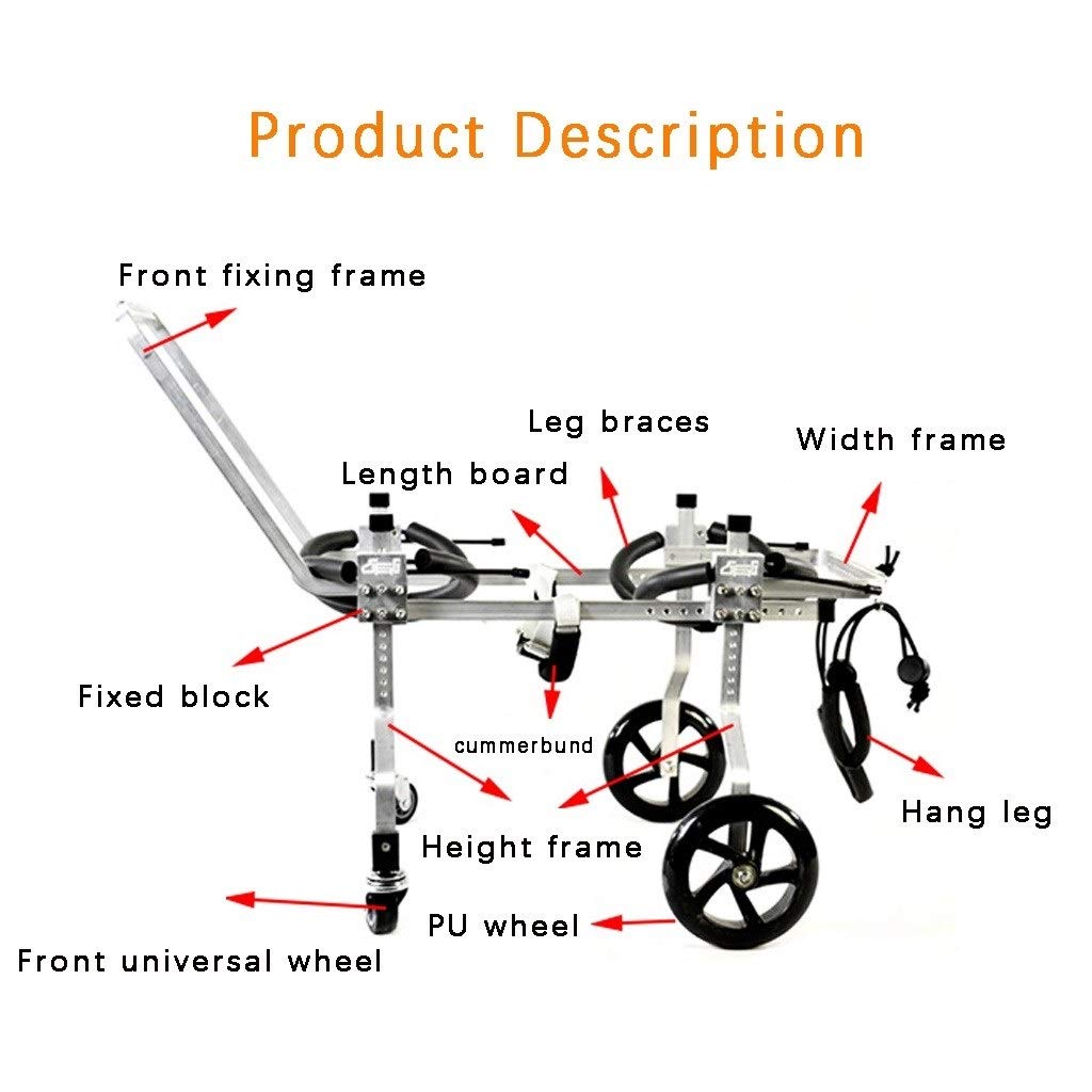 4-Wheel Dog Wheelchair for Medium & Small Dogs - Full Support Pet Mobility Aid with Back Brace for Handicapped Back Legs (Model 32) | Ideal for Disabled Pets, Post-Surgery Recovery & Daily Walking Assistance