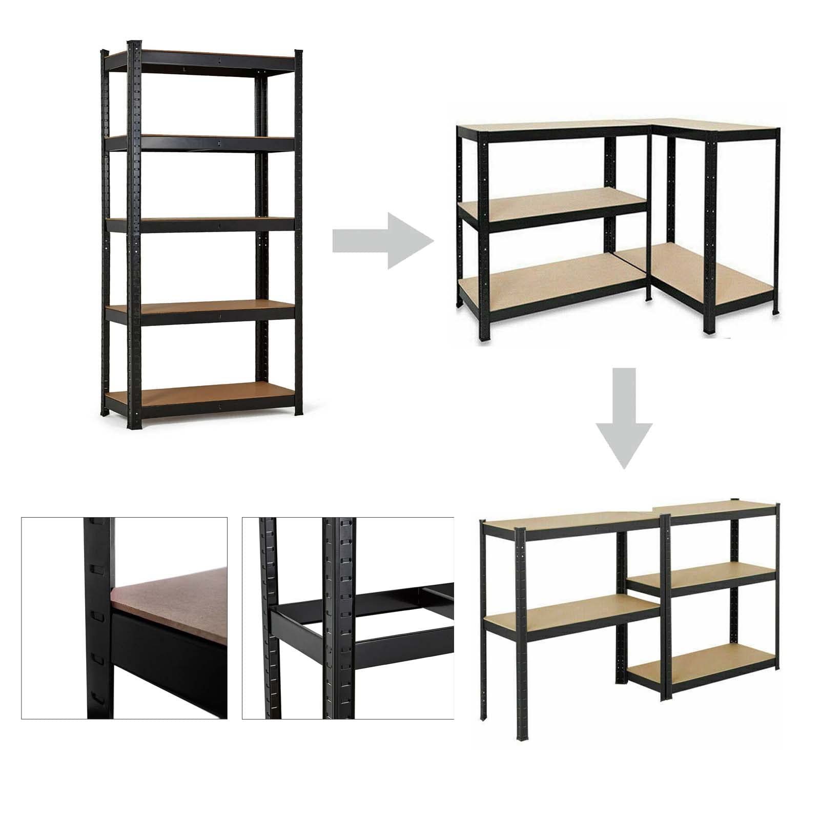 Jupitor 5-Tier Heavy Duty Metal Storage Shelves - Adjustable Multipurpose Shelving Unit for Kitchen, Garage, Laundry, Bathroom, Pantry & Closet Organization | Durable Steel Rack for Home & Office Storage Solutions
