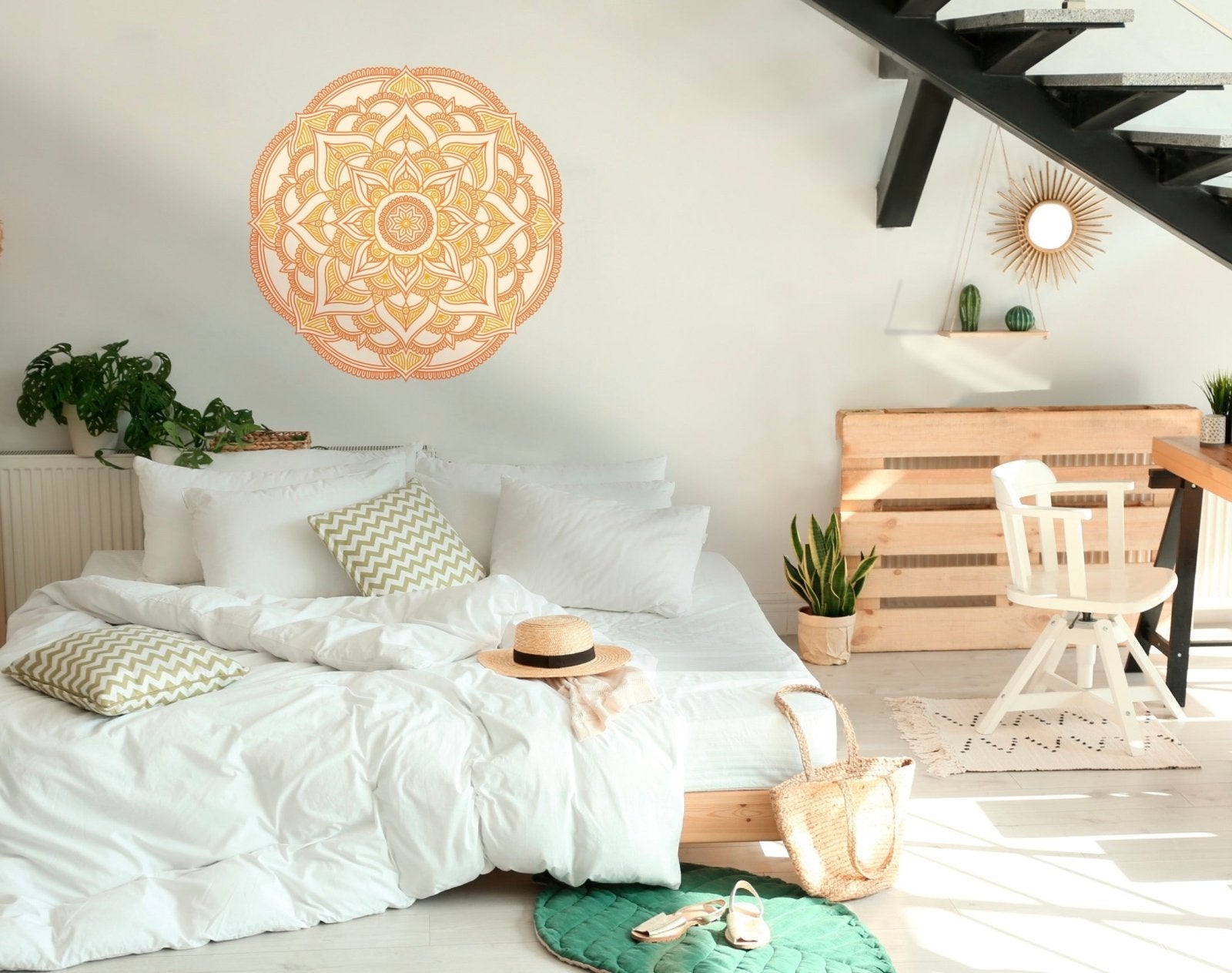 Mandala Decals - Self-Adhesive Wall Stickers for Home Decor, Yoga Room, Meditation Space & Spiritual Art - Waterproof & Removable Vinyl Stickers for Windows, Laptops, Mirrors
