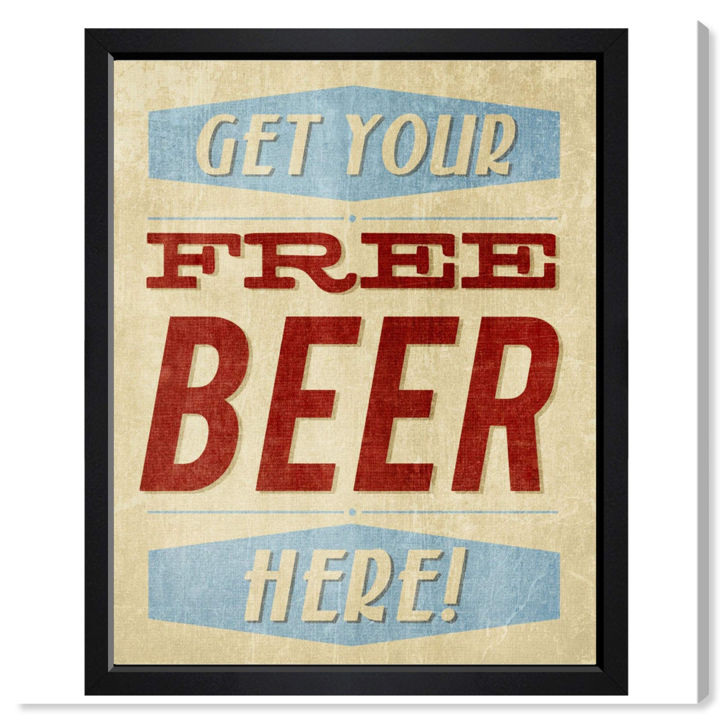 Free Beer Here Advertising Wall Art Canvas Print - 30