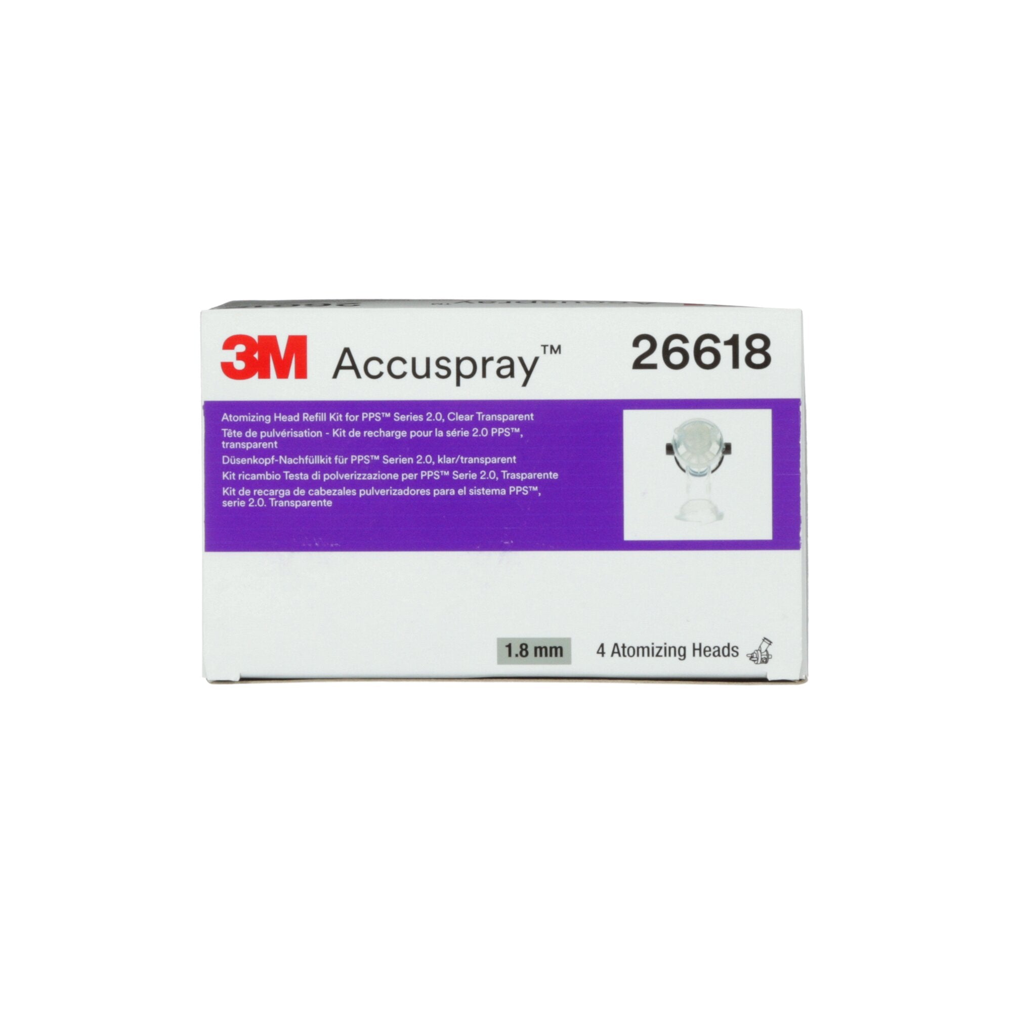3M Accuspray Atomizing Head Refill Pack for 3M PPS Series 2.0 Spray System (Model 26618) - Clear Replacement Nozzles for Professional Painting & Coating Applications