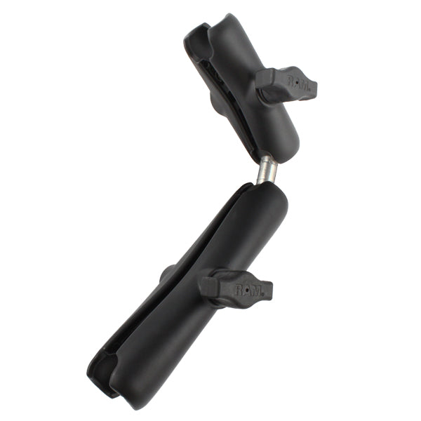 RAM Double Socket Arm with Dual Extension & Ball Adapter (RAM-B-201-201U-C) - Perfect for Marine, RV, and Off-Road Vehicle Mounting Solutions