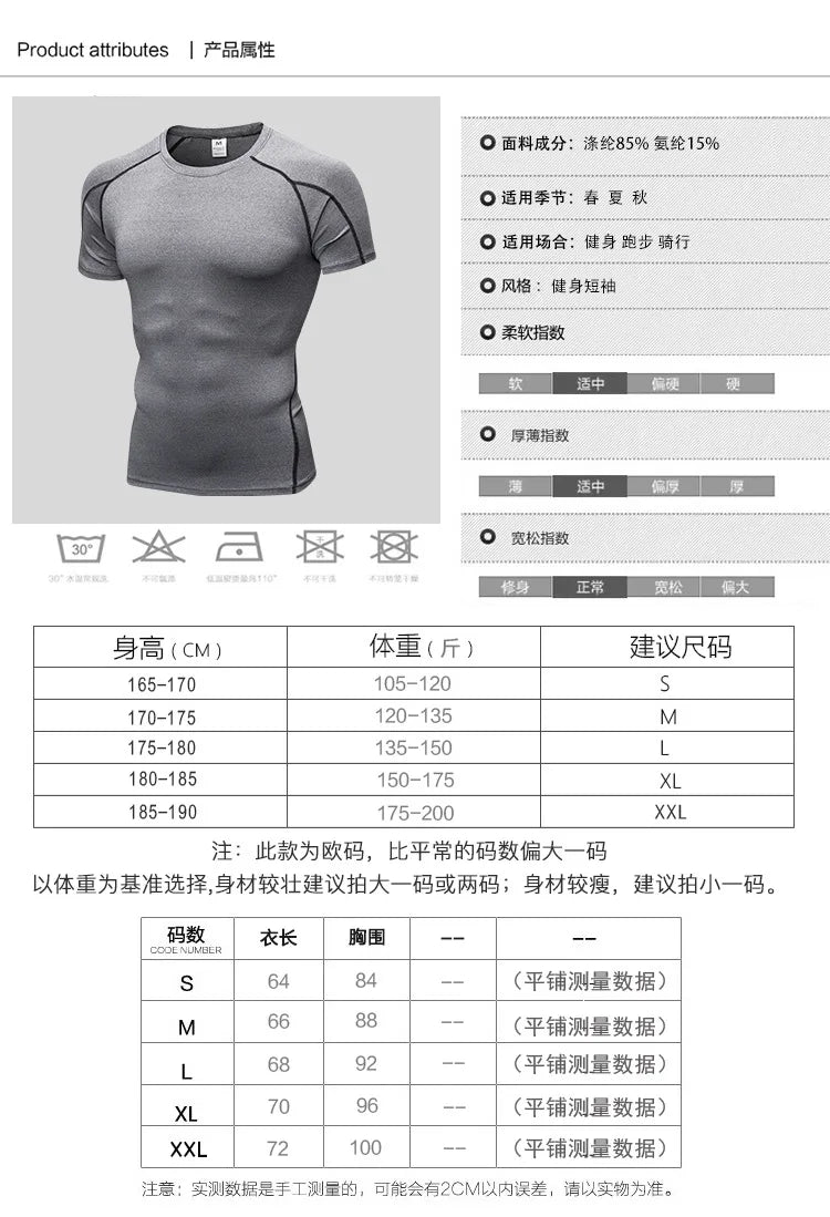Quick Dry Running Shirt for Men - Moisture Wicking Fitness & Gym Workout T-Shirt - Breathable Short Sleeve Compression Top for Bodybuilding, Jogging & Training - Ideal for Sports, Exercise & Active Lifestyle