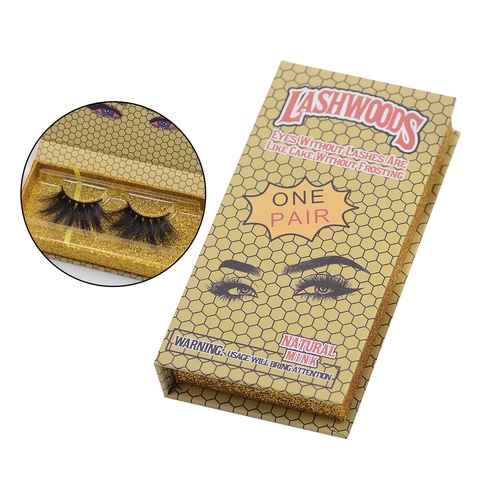 VMS INDIA Empty False Eyelash Organizer Box - Yellow Cosmetic Storage Container for Eyelash Extensions - Perfect for Salon, Makeup Artists & Travel Organization