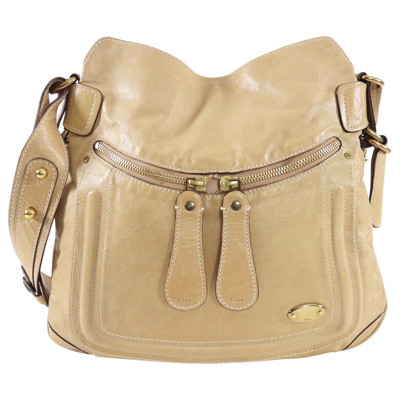 Chloe Light Beige Leather Crossbody Bag for Women | Fashion Shoulder Purse | Perfect for Work, Travel & Everyday Use