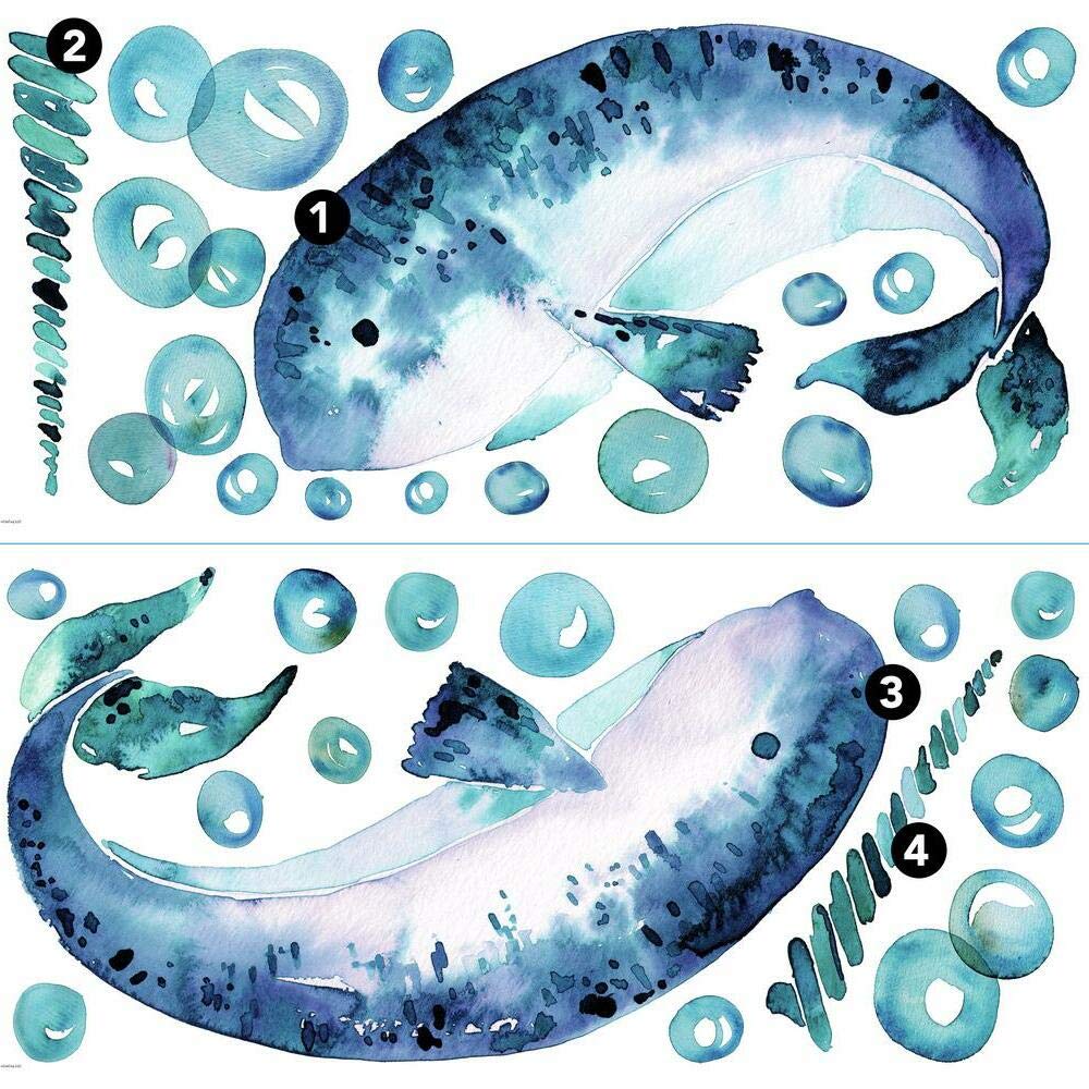 RoomMates RMK4667GM Catcoq Narwhal Giant Peel and Stick Wall Decals - Removable Wall Stickers for Kids Bedroom, Nursery, Playroom & Dorm Decor