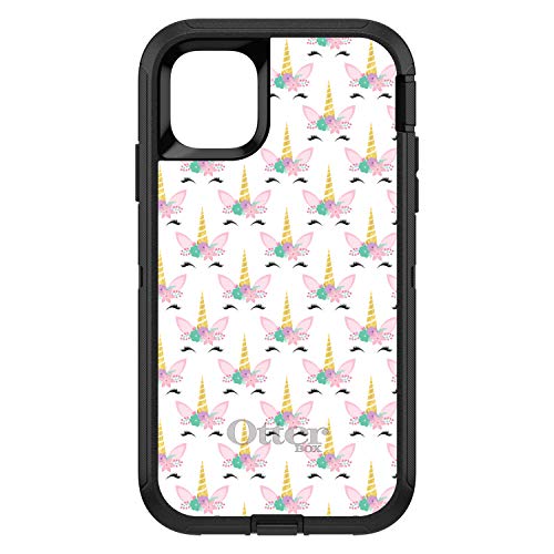 Pastel Unicorn Pattern - White Pink Teal On Black Case
