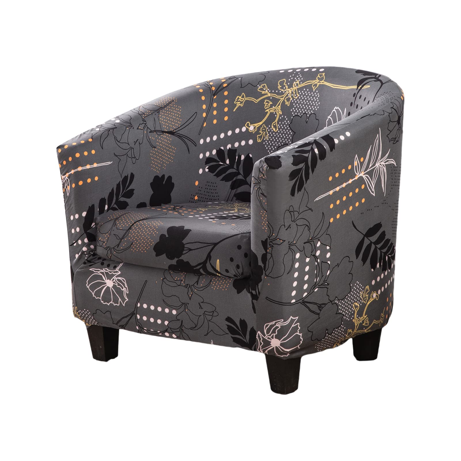 Eco-Ancheng 2-Piece Stretch Club Chair Slipcover - Printed Tub Armchair Cover, Sofa Protector | Durable Furniture Cover for Living Room, Lounge & Office Use