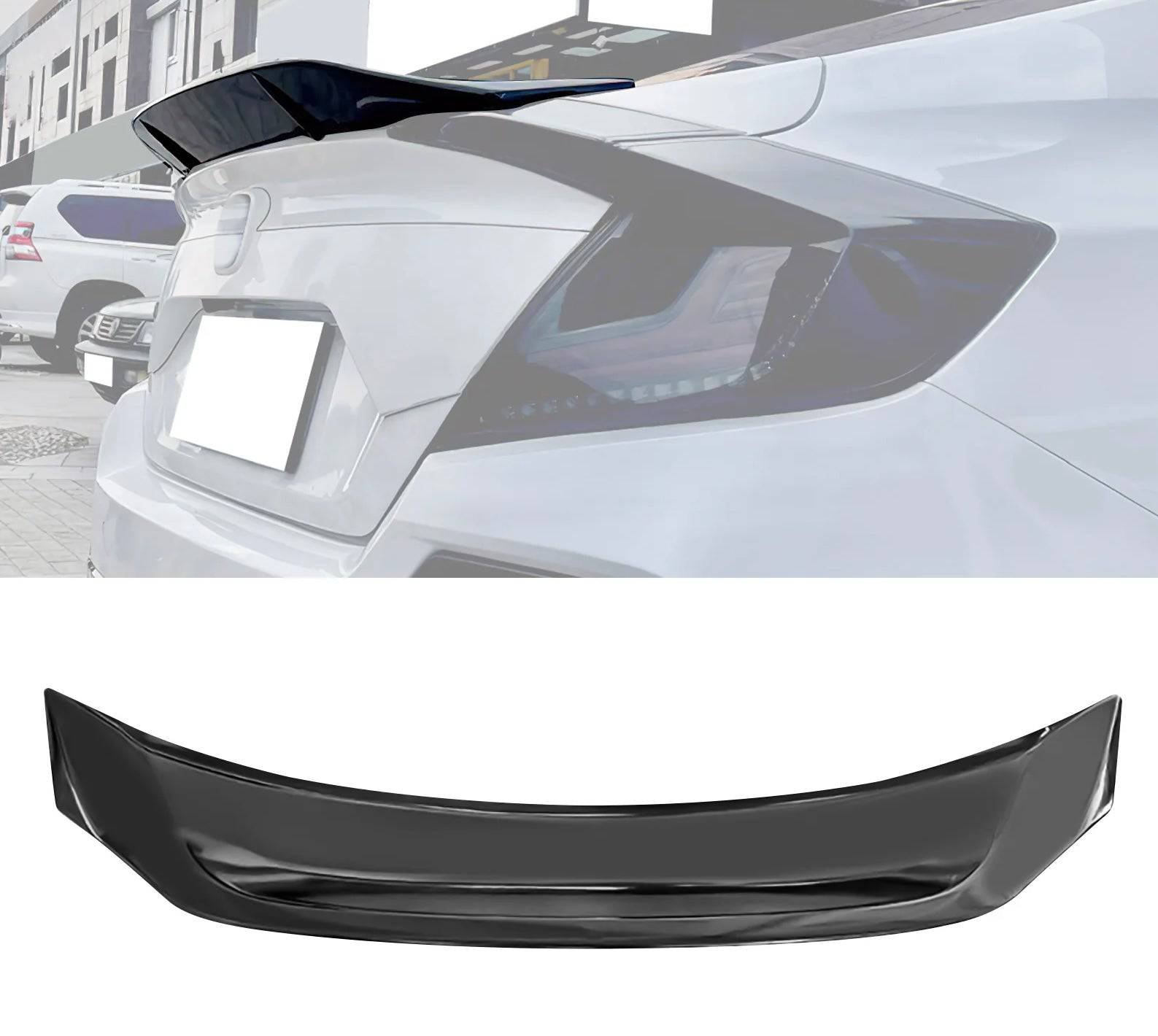 2016-2021 Honda Civic 10th Gen Sedan 4-Door R-Style Rear Spoiler Wing - High Performance Car Accessory for Street Racing & Custom Styling