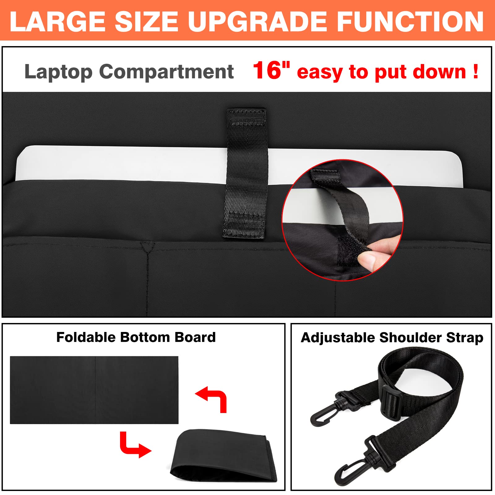 IBFUN 14/24 Pocket Teacher Tote Bag - Durable Work Bag for Women Professionals & School Use