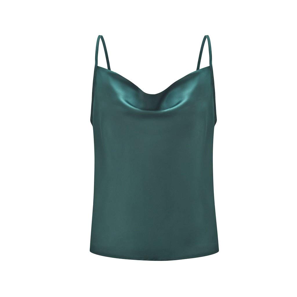 Genclrs Women's Plus Size Black & Green Strappy Tank Top - Adjustable Solid Color Crop Top for Casual Wear | Sexy Fashion Basic for Summer, Layering & Everyday Outfits (XL)