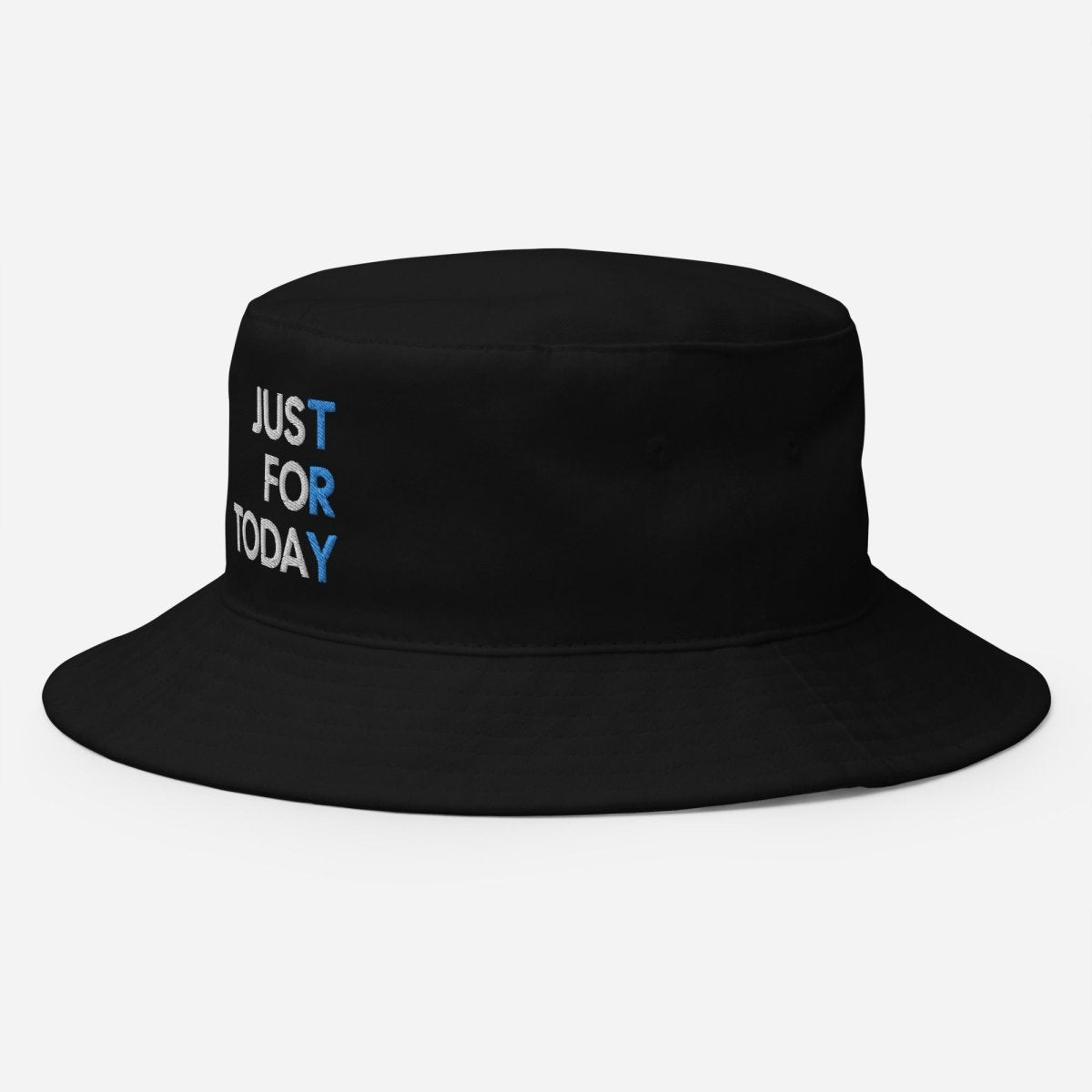 Just For Today Embroidered Bucket Hat - Stylish Unisex Sun Hat for Outdoor Activities, Beach, Hiking & Casual Wear