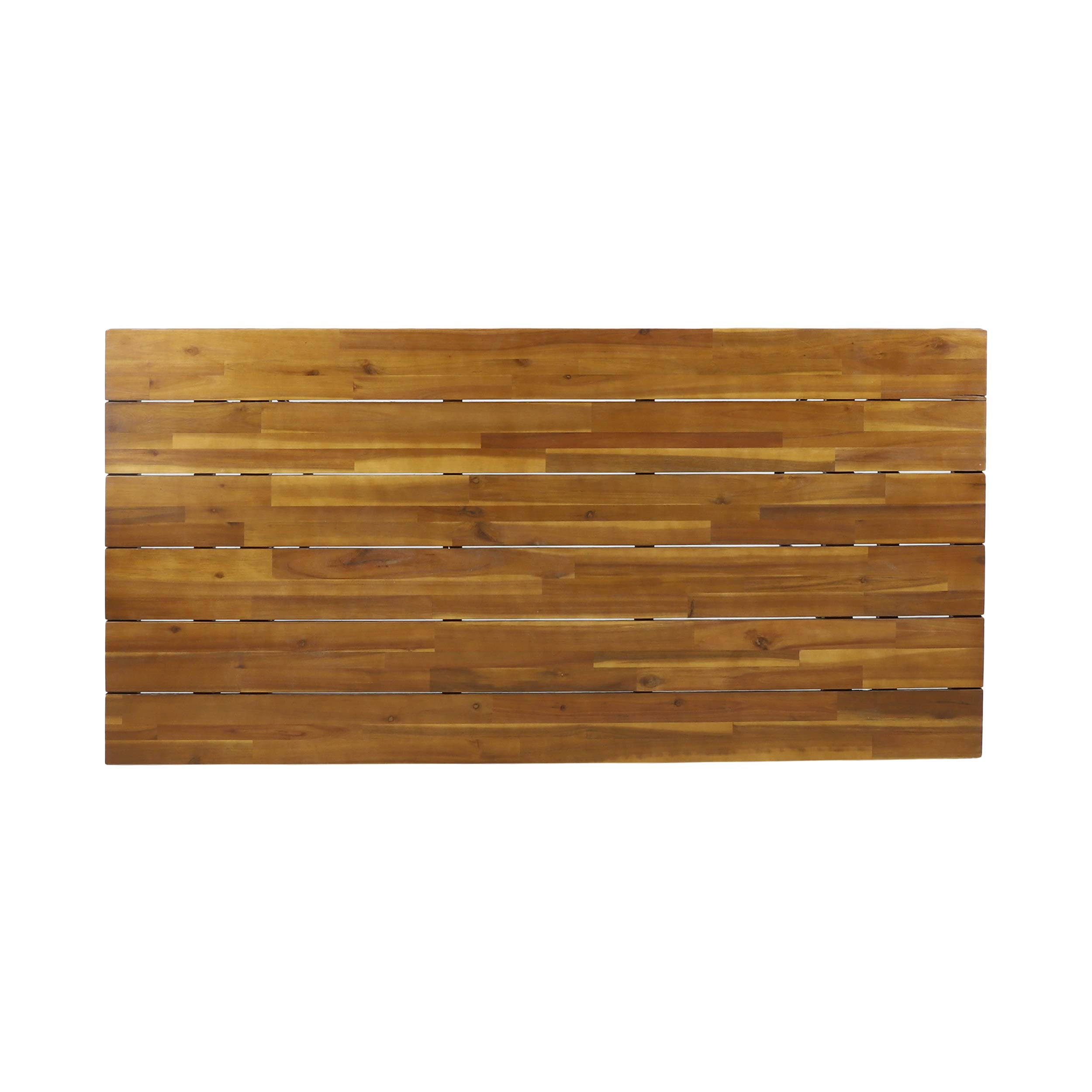 Samuel Outdoor Modern Industrial Acacia Wood Dining Table - Teak & Black Finish - Perfect for Patio, Garden, and Backyard Dining