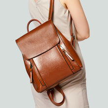 Genuine Leather Women's Cowhide Backpack - Stylish & Durable for Work, Travel & Everyday Use