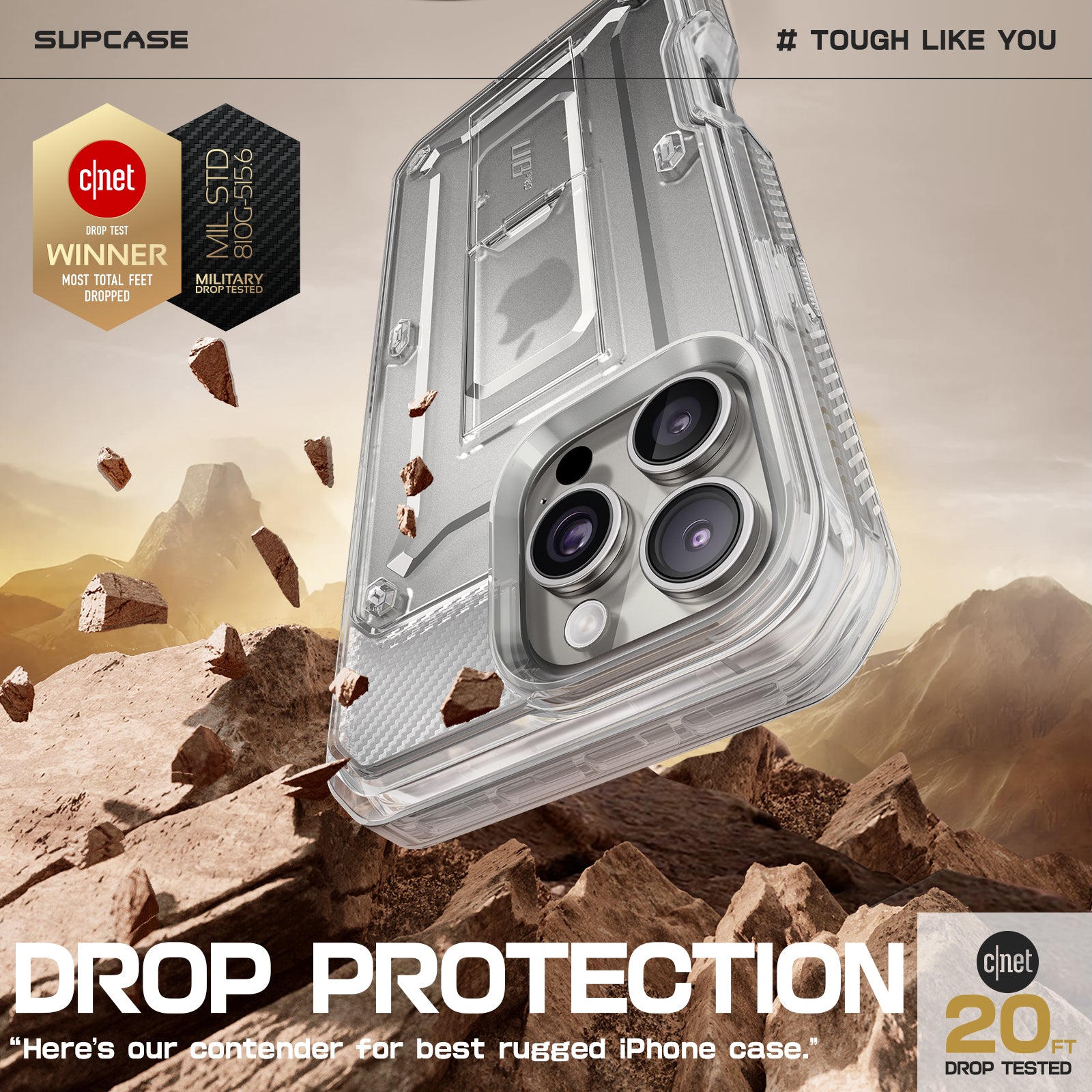 iPhone 16 Pro Case 6.3 Inch | Unicorn Beetle Pro Series Clear Rugged Protective Cover | Shockproof, Military-Grade Drop Protection | Perfect for Outdoor Adventures, Travel & Daily Use