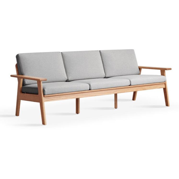 Japanese Style 3-Seater Fabric Sofa - Solid Oak & Pine Wood Frame - Perfect for Living Room, Lounge, or Zen Home Decor