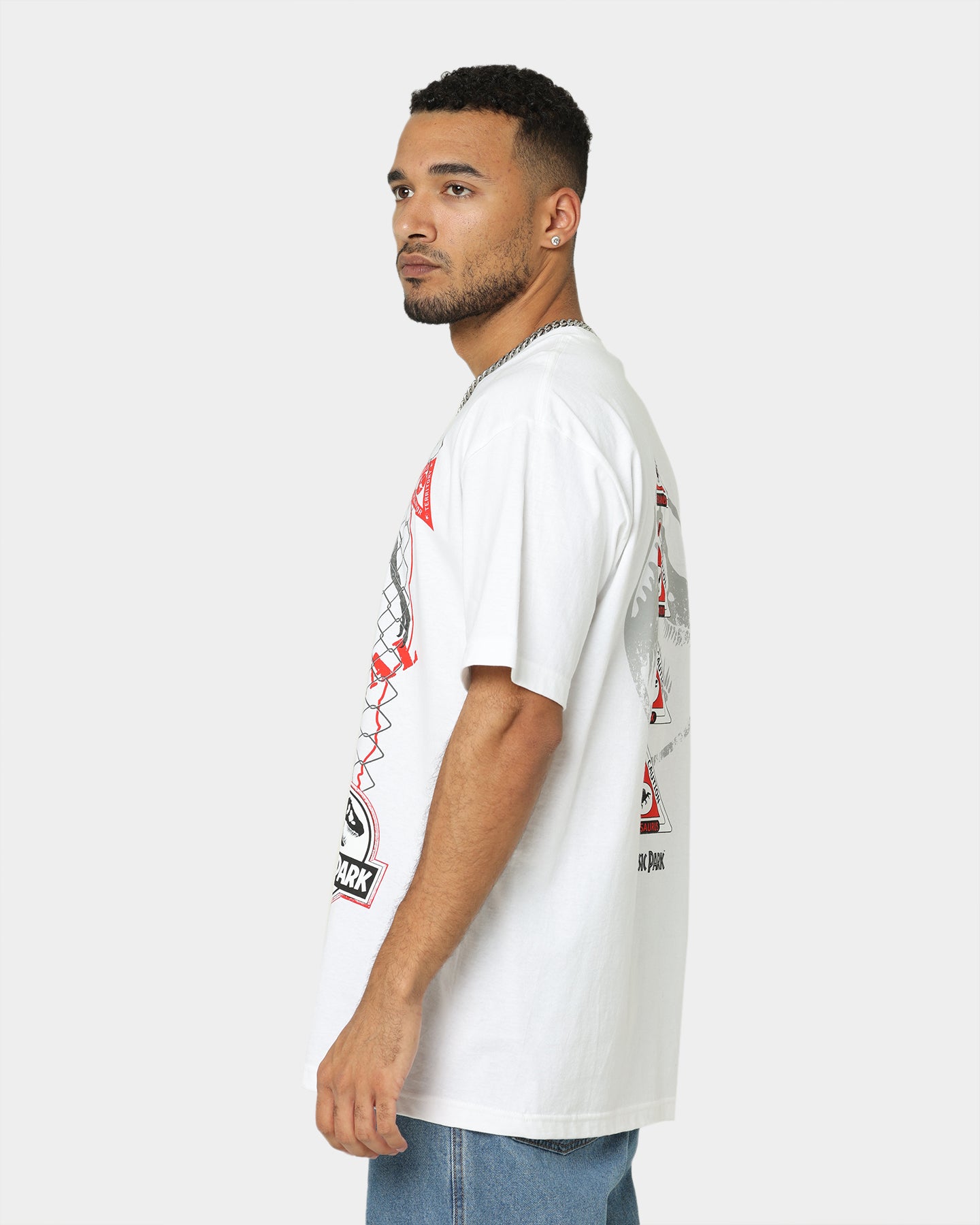 American Thrift Jurassic Park T-Shirt - White Cotton Tee for Men & Women - Perfect for Movie Nights, Cosplay, and Dinosaur Lovers