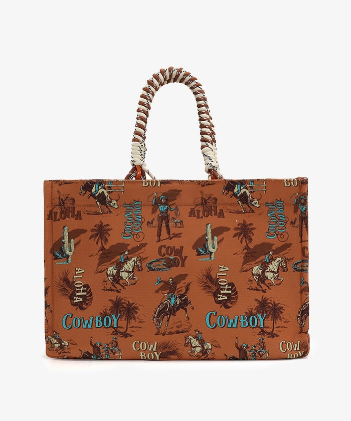 Wrangler Cowboy Print Tote Bag - Stylish Western Design for Women & Men - Perfect for Shopping, Travel & Outdoor Adventures