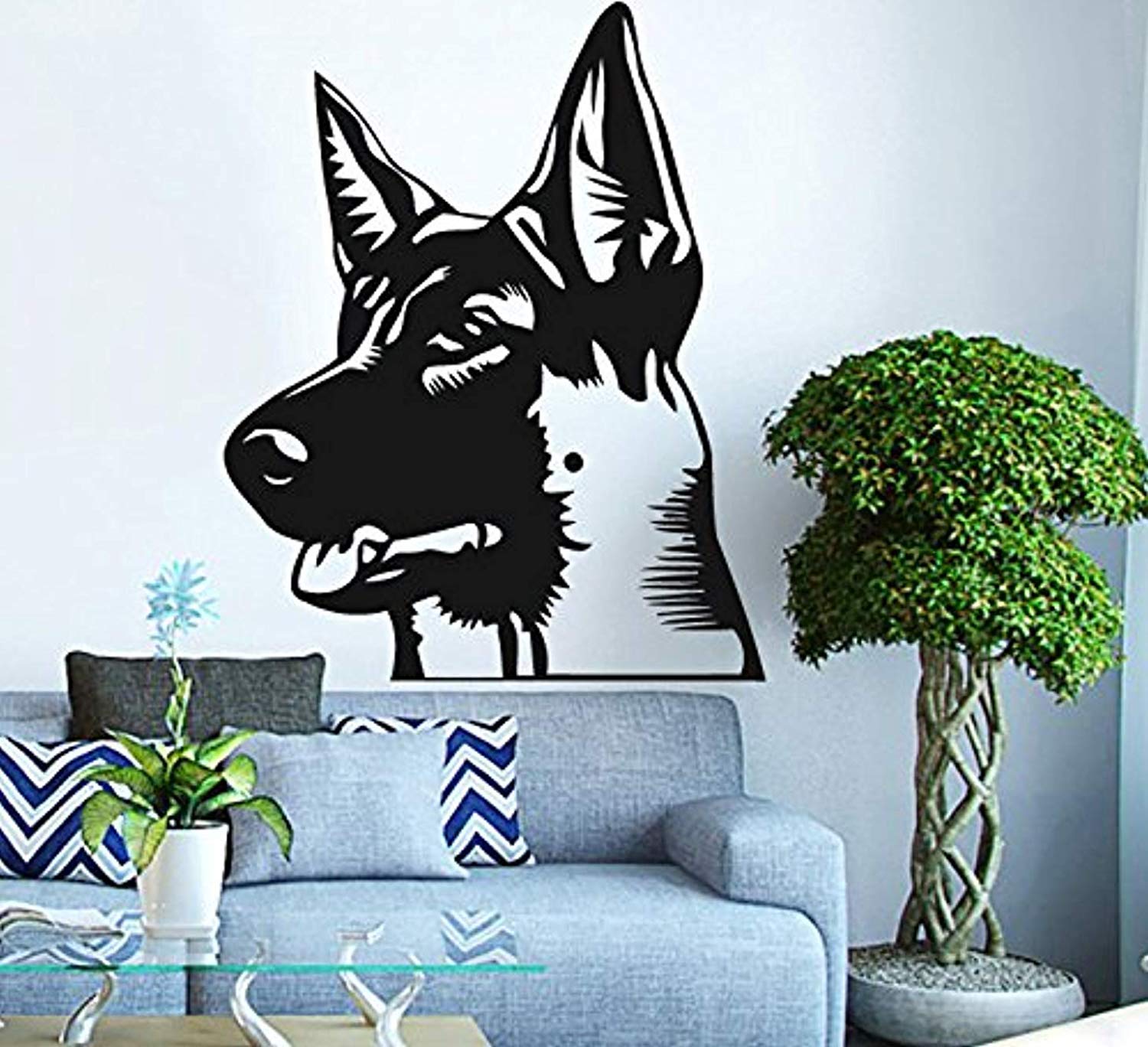 German Shepherd Wall Decal Sticker - Removable Vinyl Art for Nursery, Kids Room & Home Decor - HD Realistic Dog Mural (HDS8527) | Perfect for Animal Lovers, Pet-Themed Bedrooms & Living Room Wall Art