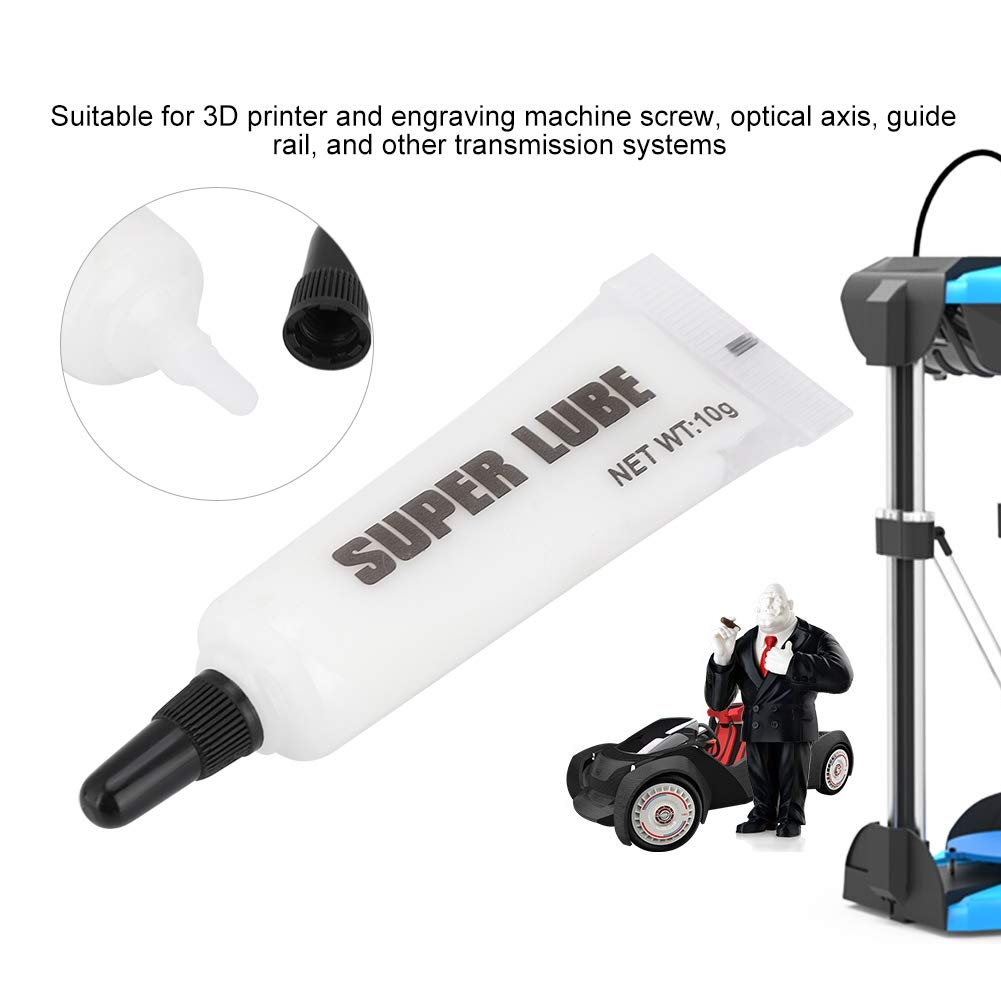 ASHATA 3D Printer Lubricating Oil - High Performance Metal Rail & Gear Grease for 3D Printers | Noise Reduction & Smooth Operation | Non-Toxic Odorless White Grease | Perfect for FDM, SLA & CNC Machines