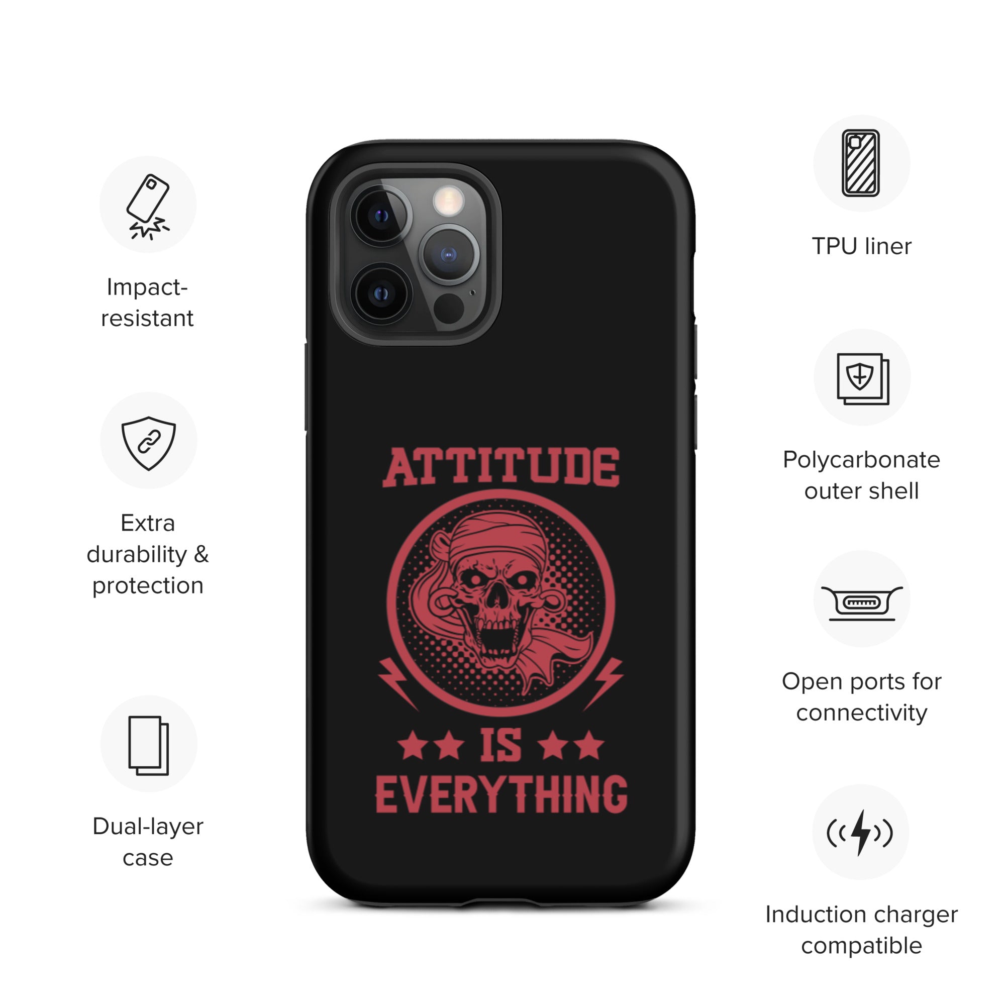 Attitude Is Everything - Durable & Shockproof iPhone Case for Protection - Perfect for Outdoor, Travel & Daily Use