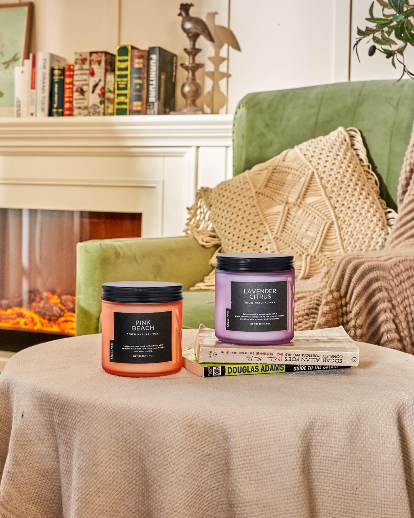 M&SENSE 11.6oz Lavender Citrus Scented Soy Candles - Aromatherapy Stress Relief Gifts for Women, 70 Hours Burn Time, Natural Home Fragrance for Spa, Bath, Yoga & Relaxation - Perfect Gift for Mom, Girlfriend or Teacher