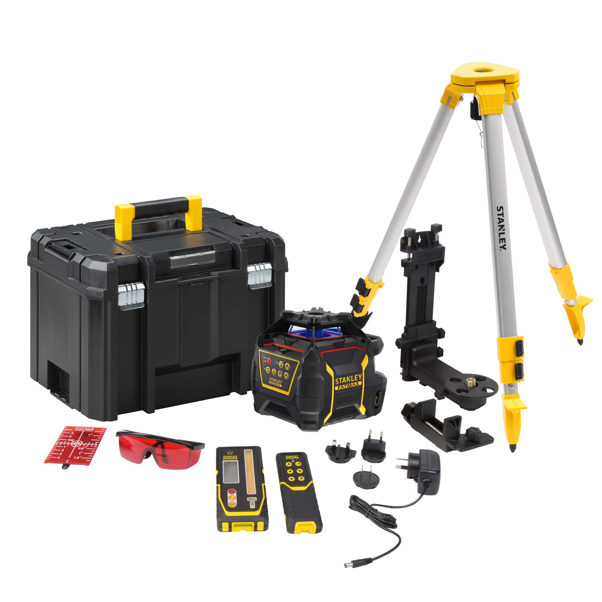 STANLEY FATMAX FMHT77449-1 Laser Level Tool - Black & Yellow Construction Laser for Precise Leveling - Perfect for DIY Projects, Home Renovation, and Professional Construction Work