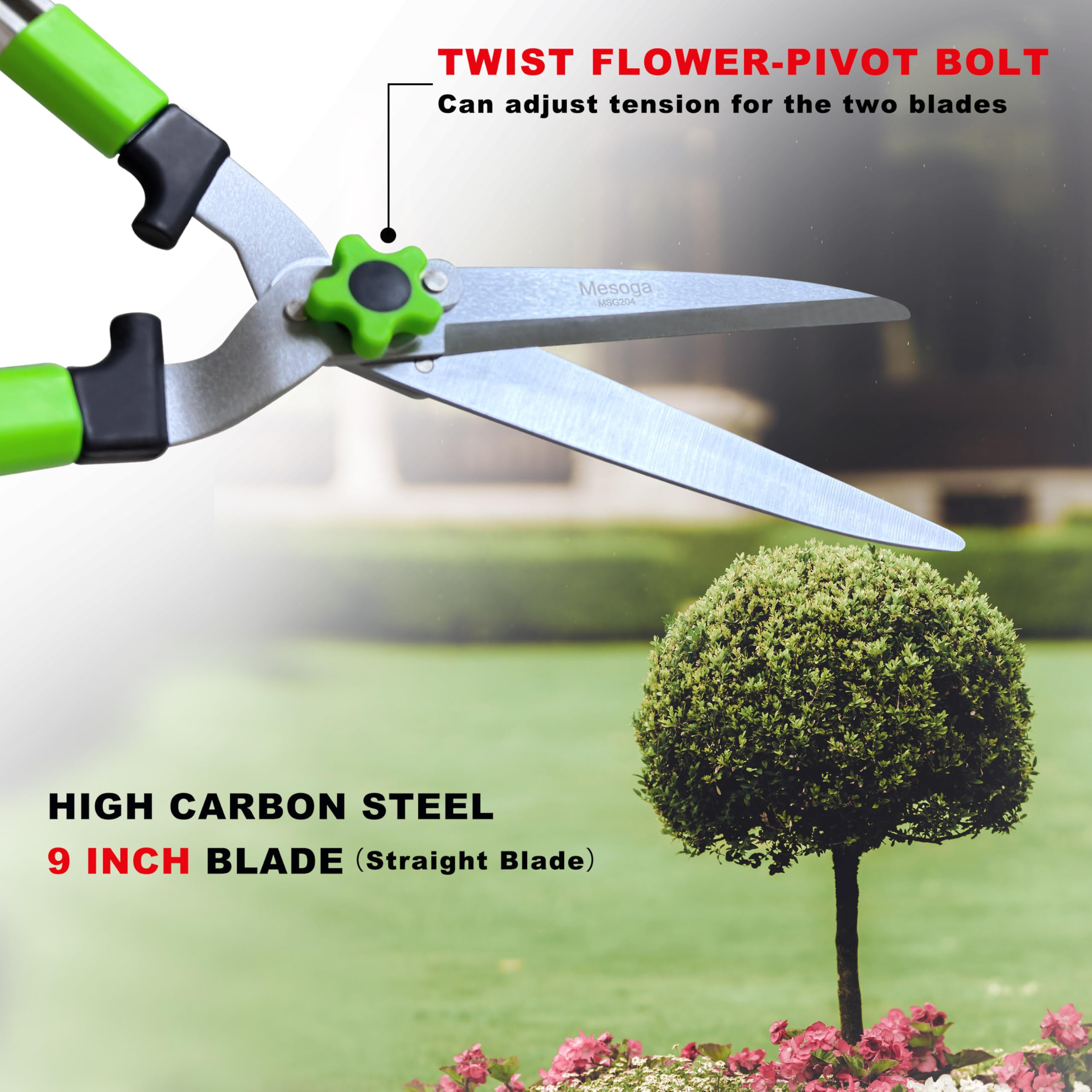 Extendable Hedge Shears - Heavy Duty Garden Trimmer for Bushes, Borders & Pruning | Professional Landscaping Tool