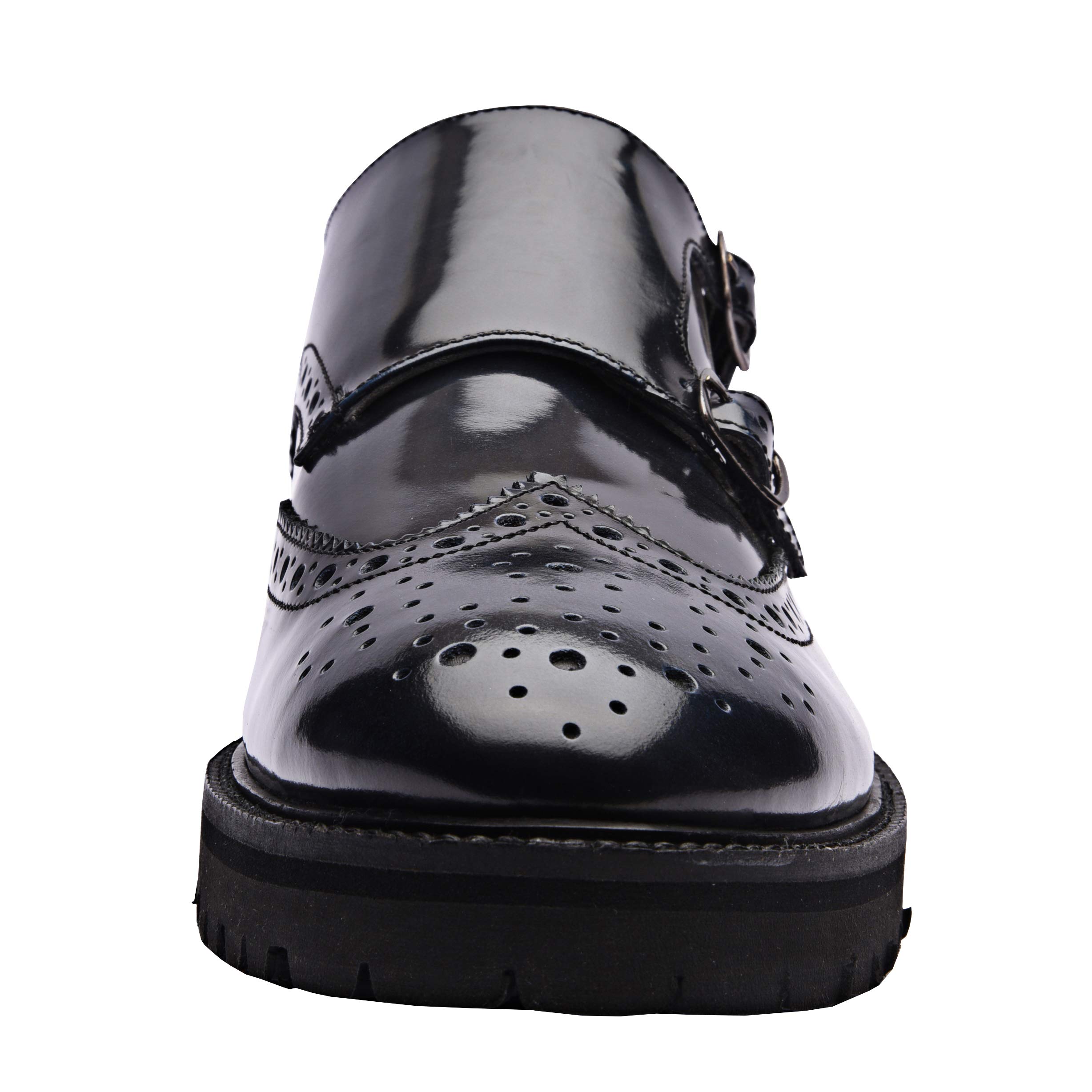 Genuine Leather Dress Shoes for Men | Luxury Double Monk Strap Wingtip Shoes | Handcrafted Lightweight EVA Sole | Trendy Casual & Formal Wear | Perfect for Office, Wedding & Business Events