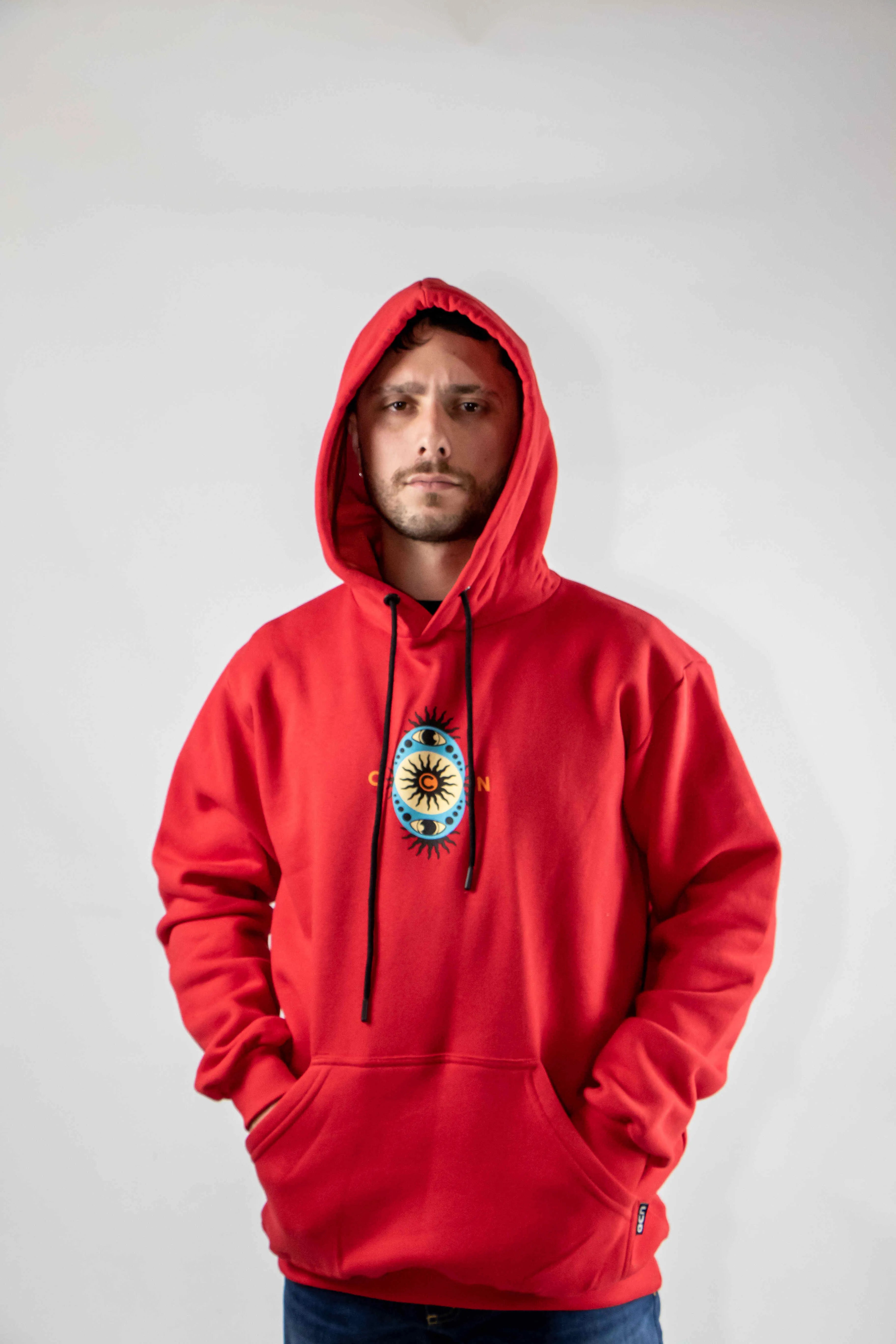Fitz Roy Red Hoodie - Men's Warm Fleece Pullover for Outdoor Hiking & Casual Wear