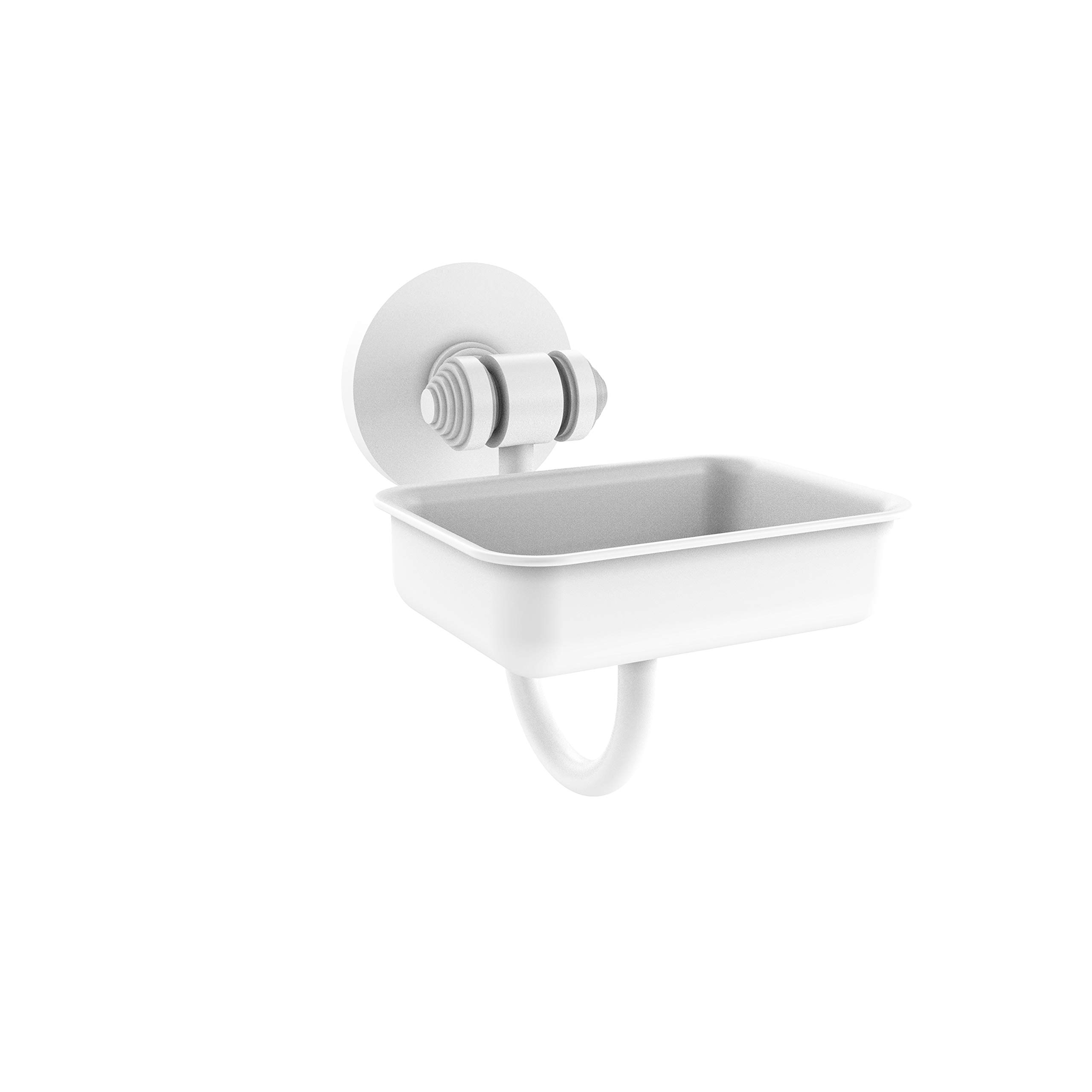 Allied Brass SB-32 Matte White Wall Mounted Soap Dish - South Beach Collection for Bathroom Decor & Shower Organization