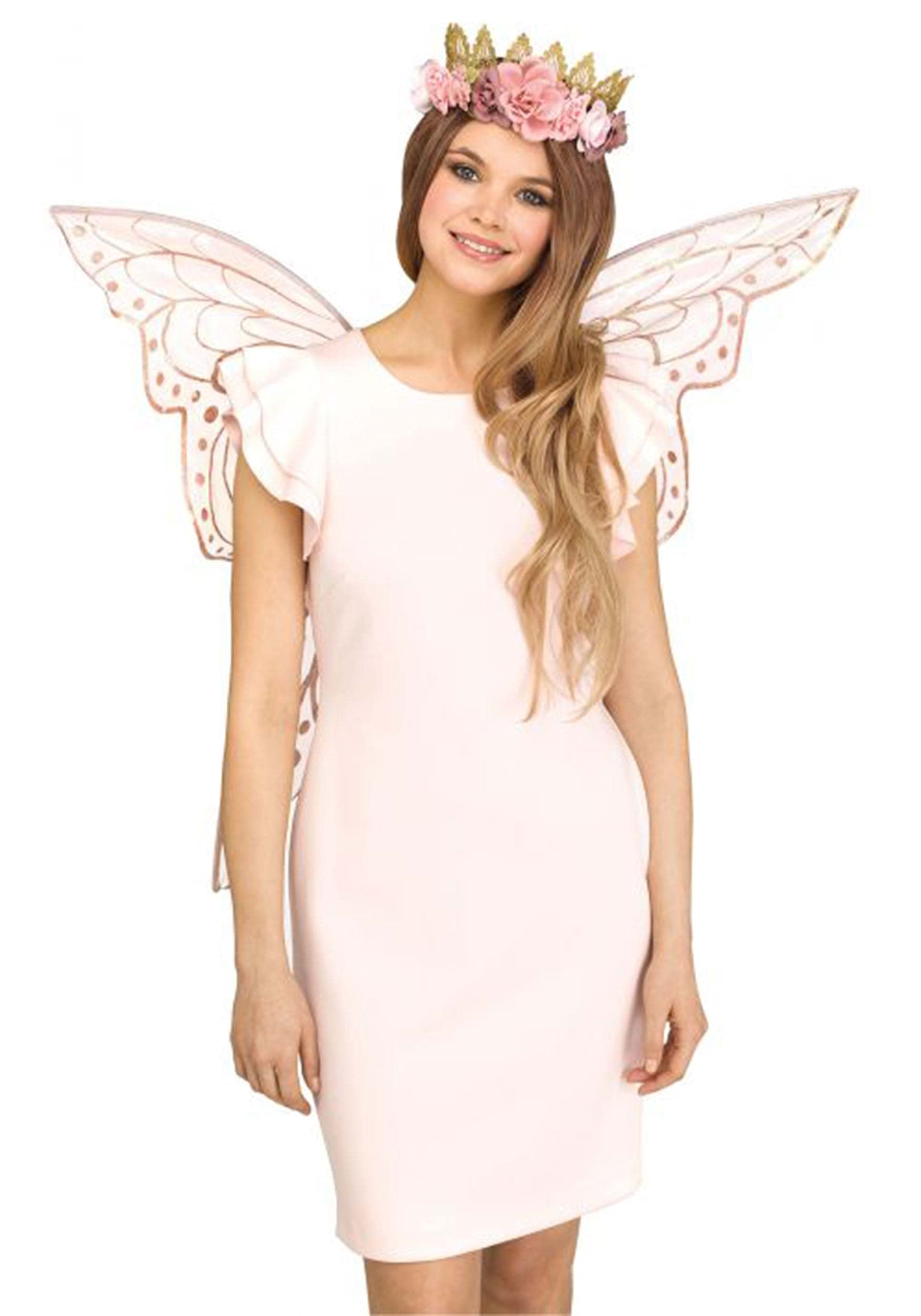 Sparkle Rose Gold Fairy Wings for Kids & Adults - Costume Accessories for Halloween, Cosplay, Parties & Dress Up