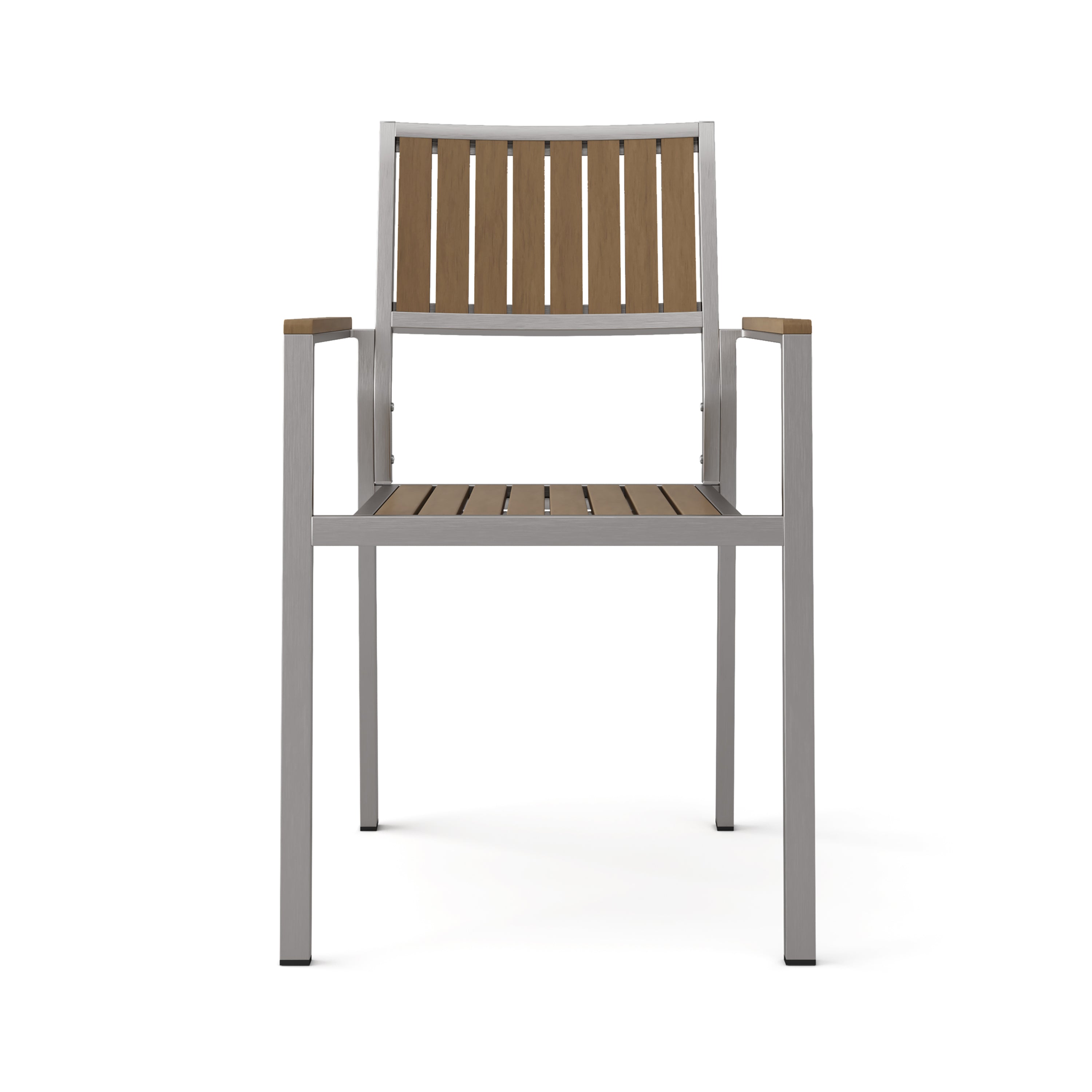 Premium Cape Coral Aluminum & Wood Dining Chairs (Set of 2) - Modern Outdoor Patio Furniture for Backyard, Garden & Poolside Dining