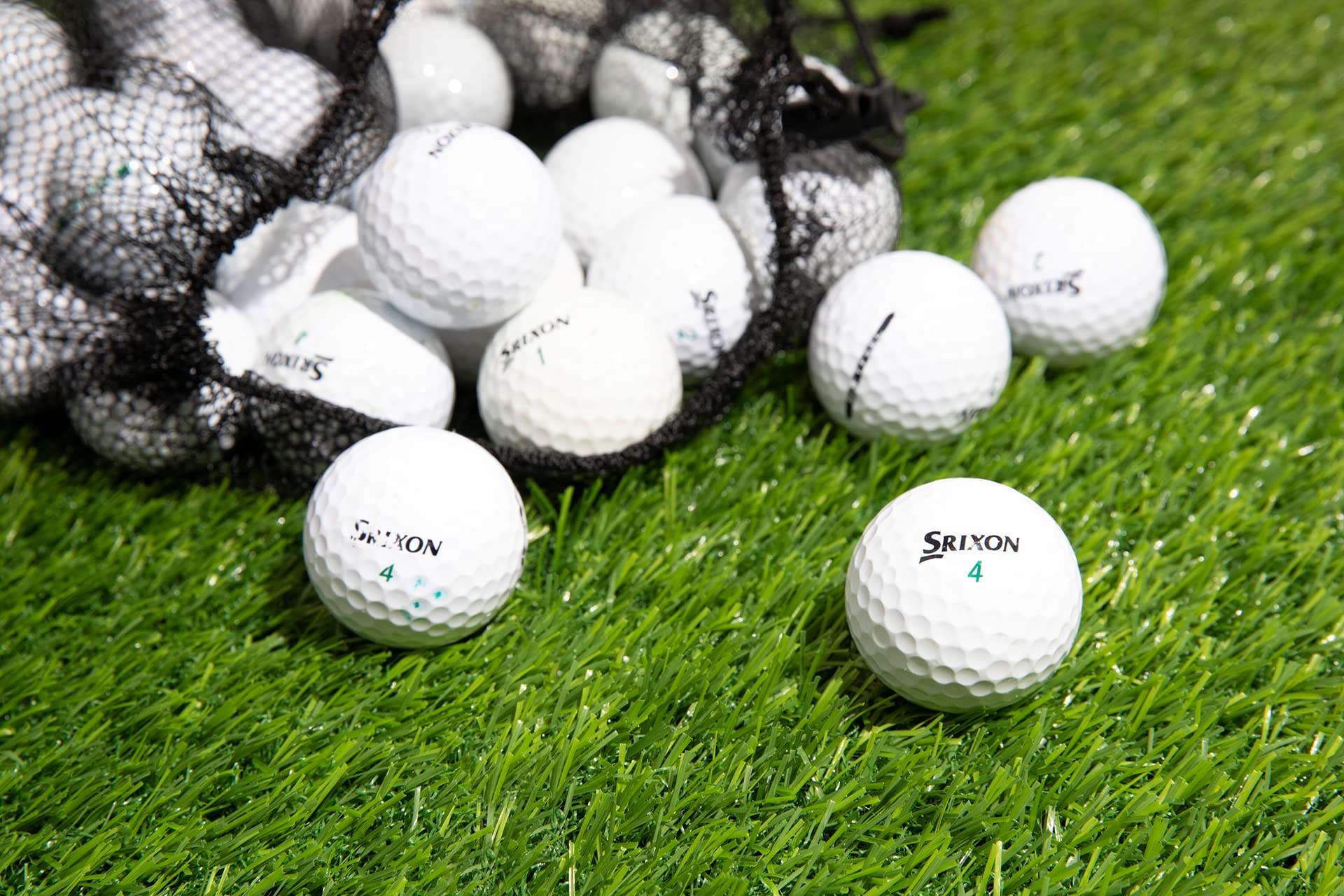 Recycled & Used Srixon Soft Feel Golf Balls - Eco-Friendly Clean Green Golf Balls with Mesh Bag | Perfect for Practice, Driving Range & Budget-Conscious Golfers