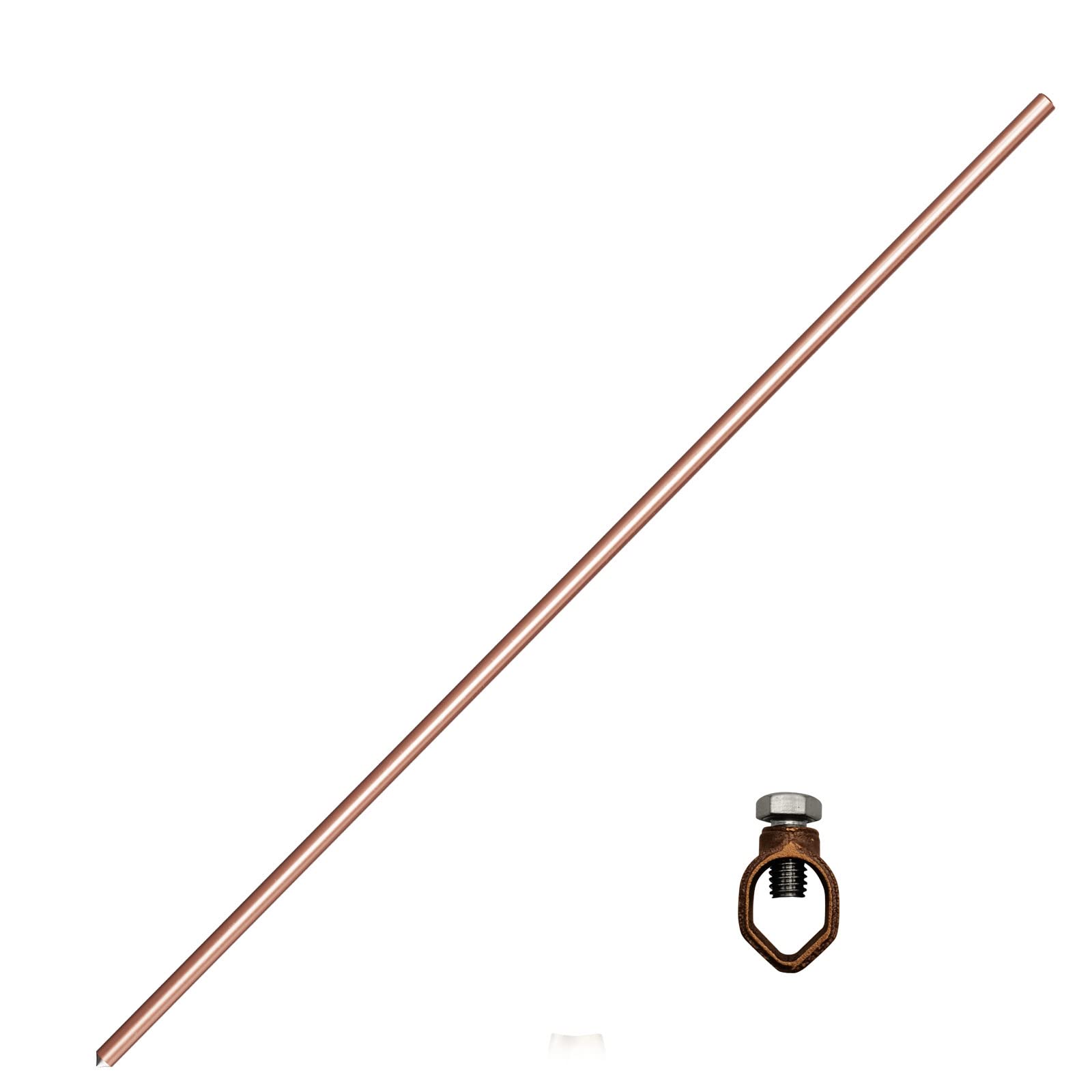 GOUNENGNAIL 4ft Ground Rod Kit - 5/8'' UL Listed Bonded Electrical Copper Grounding Rod with Bronze Clamp for Lightning Protection & Earthing - Perfect for Fence, Swimming Pool, Solar Panel & Electrical System Grounding