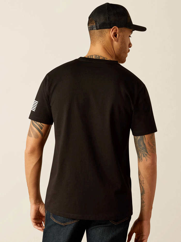 Ariat Men's Shield Flag Graphic T-Shirt - Black - Comfortable Cotton Tee for Casual Wear, Outdoor Activities & Patriotic Events