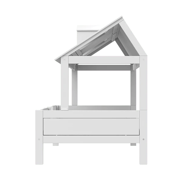 House Bed 120x200 cm - Modern Wooden Kids Bed Frame with Safety Rails - Perfect for Beach House, Nursery, or Playroom Decor